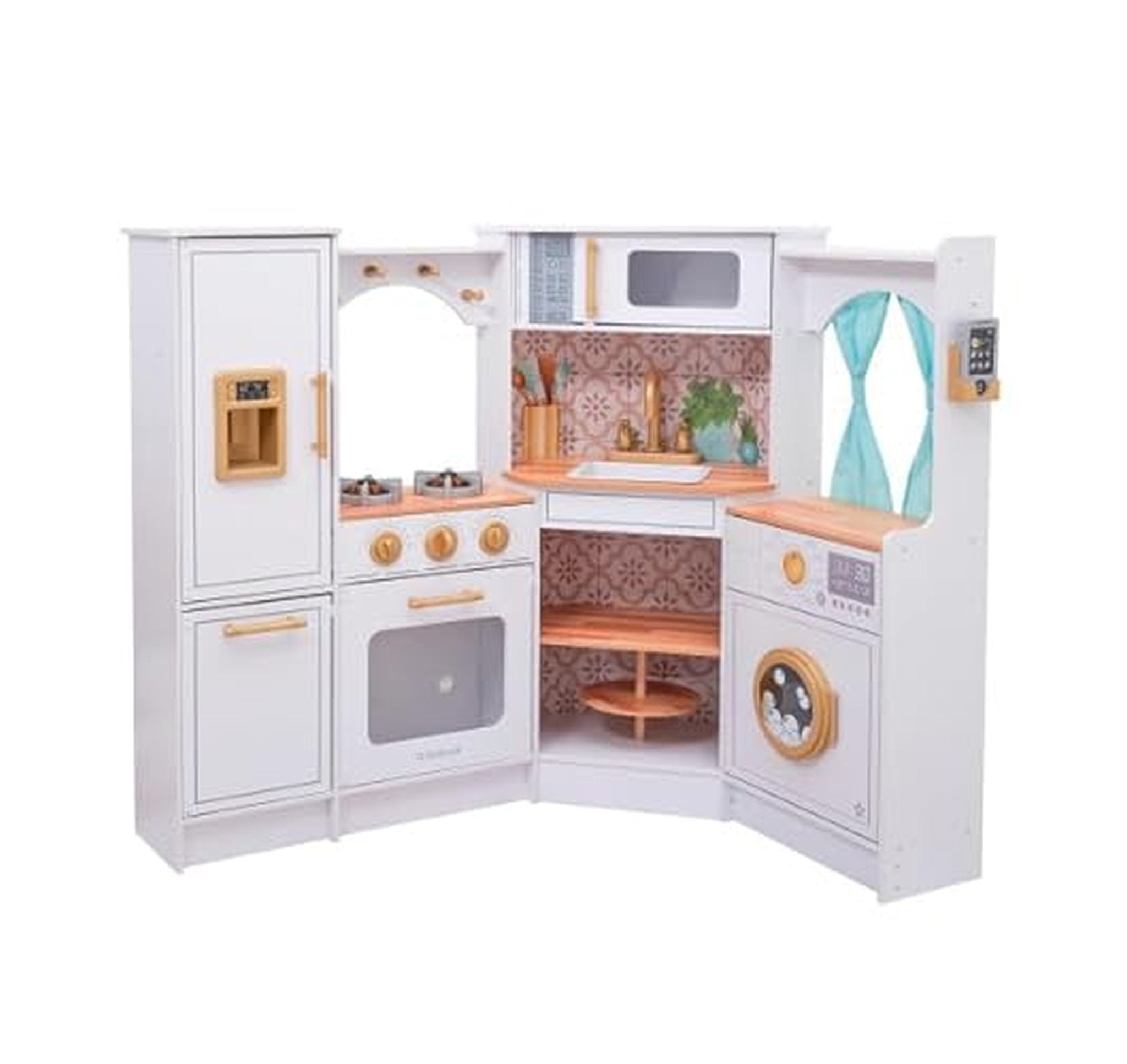 KidKraft Corner Wooden Play Kitchen with Lights