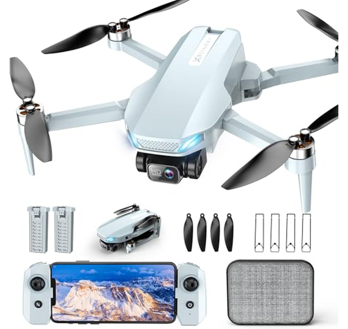 2K FPV Foldable Drone with Camera, 2 Batteries
