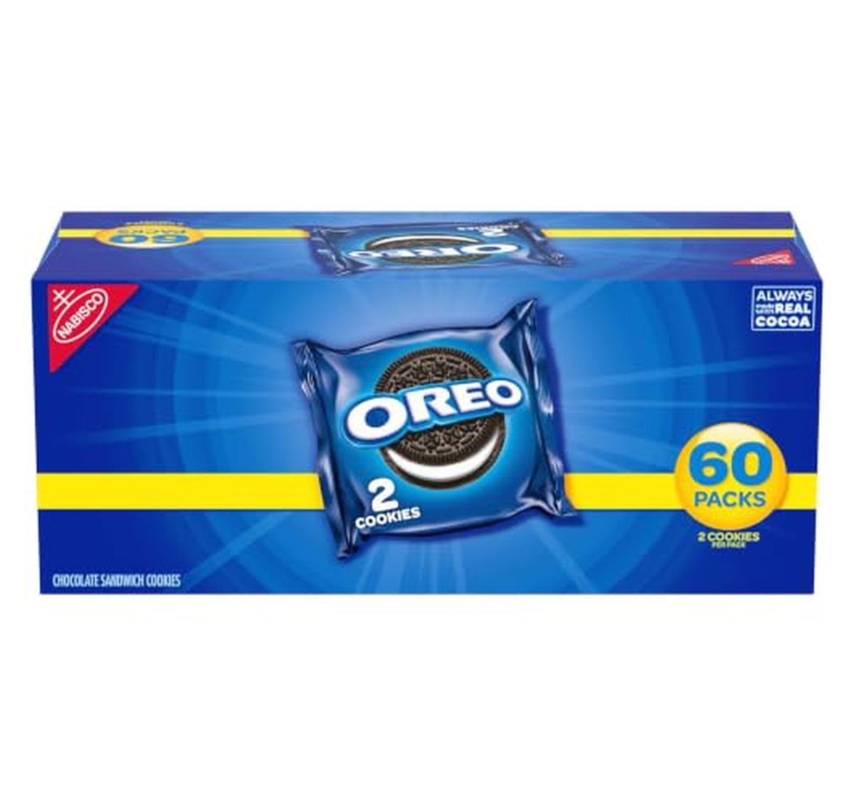 60 Pack Oreo Chocolate Sandwich Cookie Snack Packs