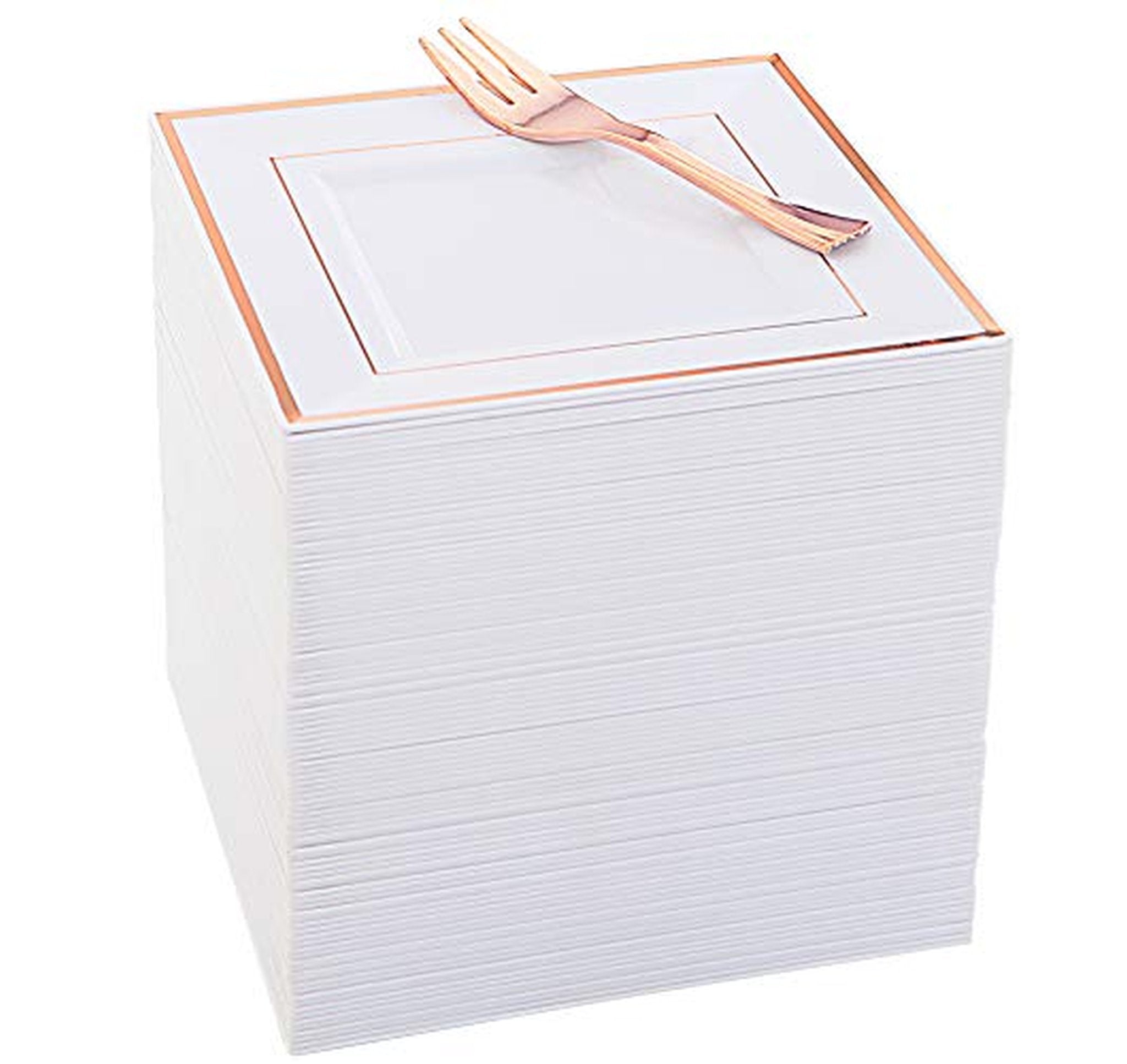 86 Count Square Plastic Dessert Plates with Forks