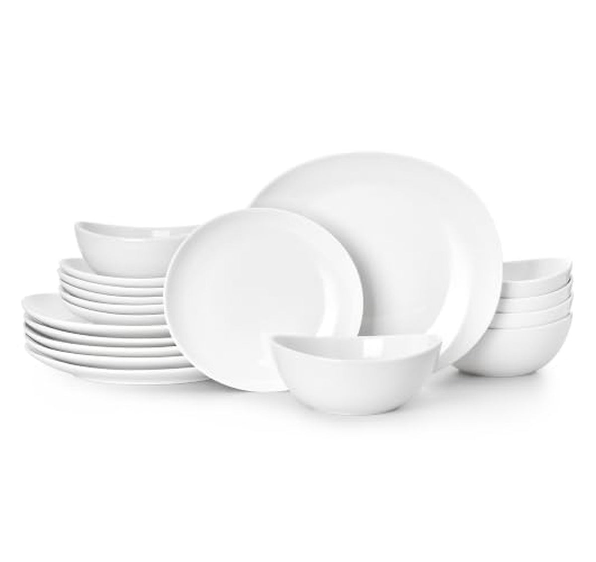18 Piece Oval Porcelain Dinnerware Set