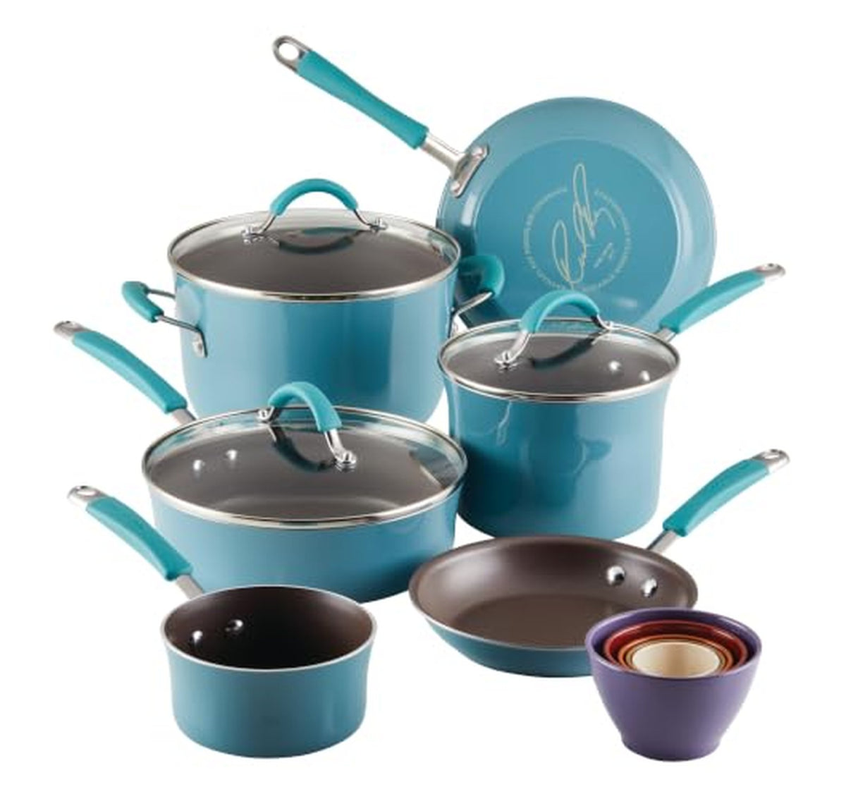 14-Piece Rachael Ray Nonstick Cookware Pots and Pans Set