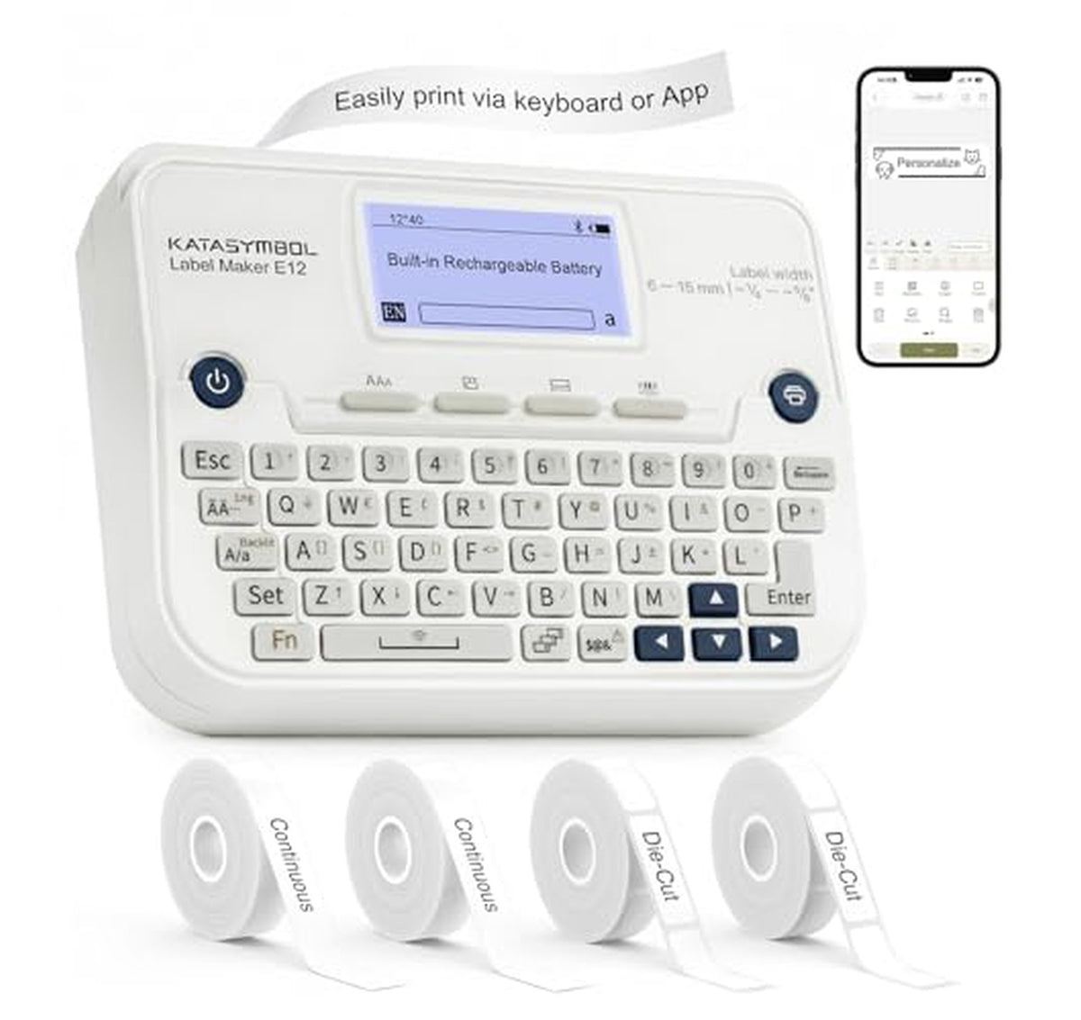 Bluetooth Label Maker Machine with 4 Label Tapes
