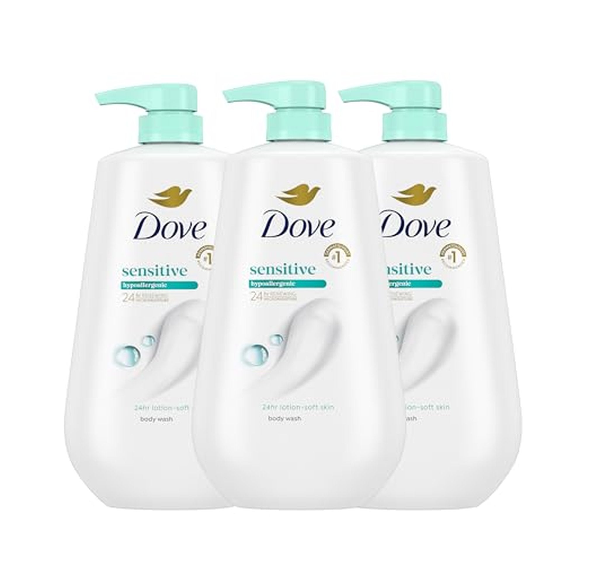3 Pack Dove Sensitive Skin Hypoallergenic Body Wash