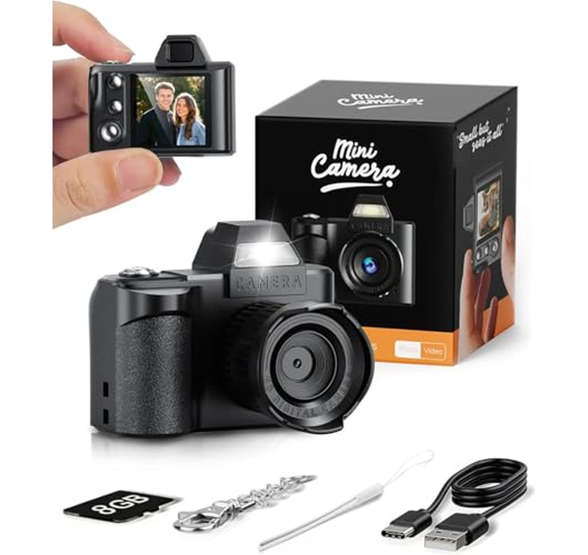 1080p Mini Keychain Digital Camera with 4X Zoom