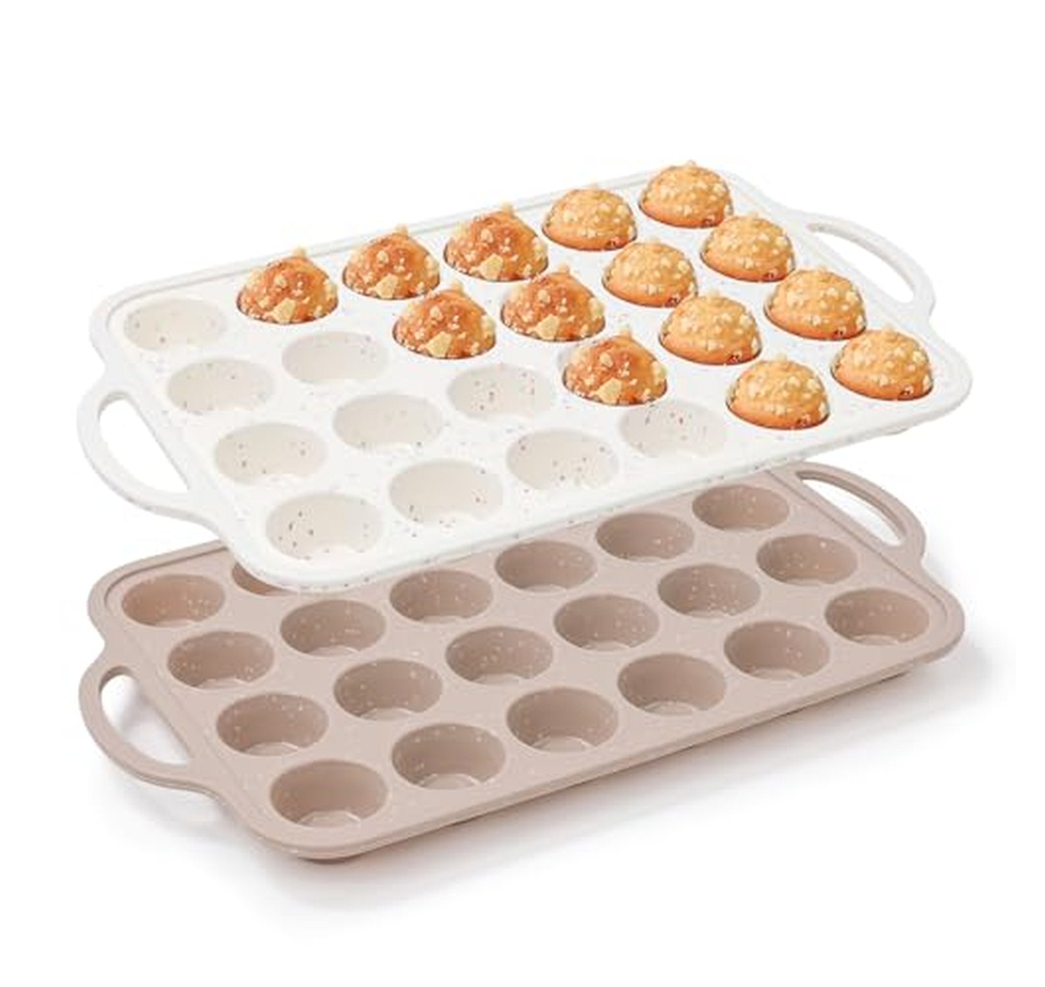 2 Pack Mini Silicone Muffin Pans, 24 Cup Nonstick