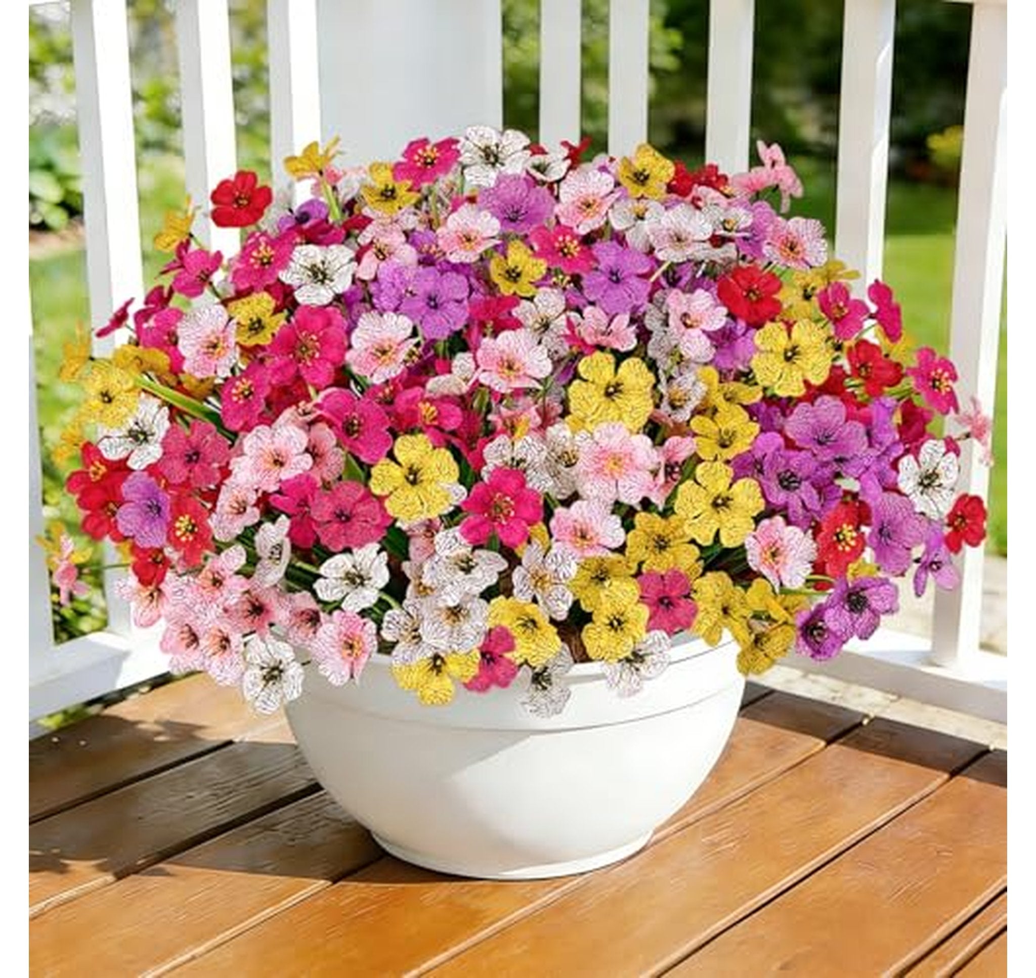 24 Pack UV Resistant Artificial Outdoor Flowers