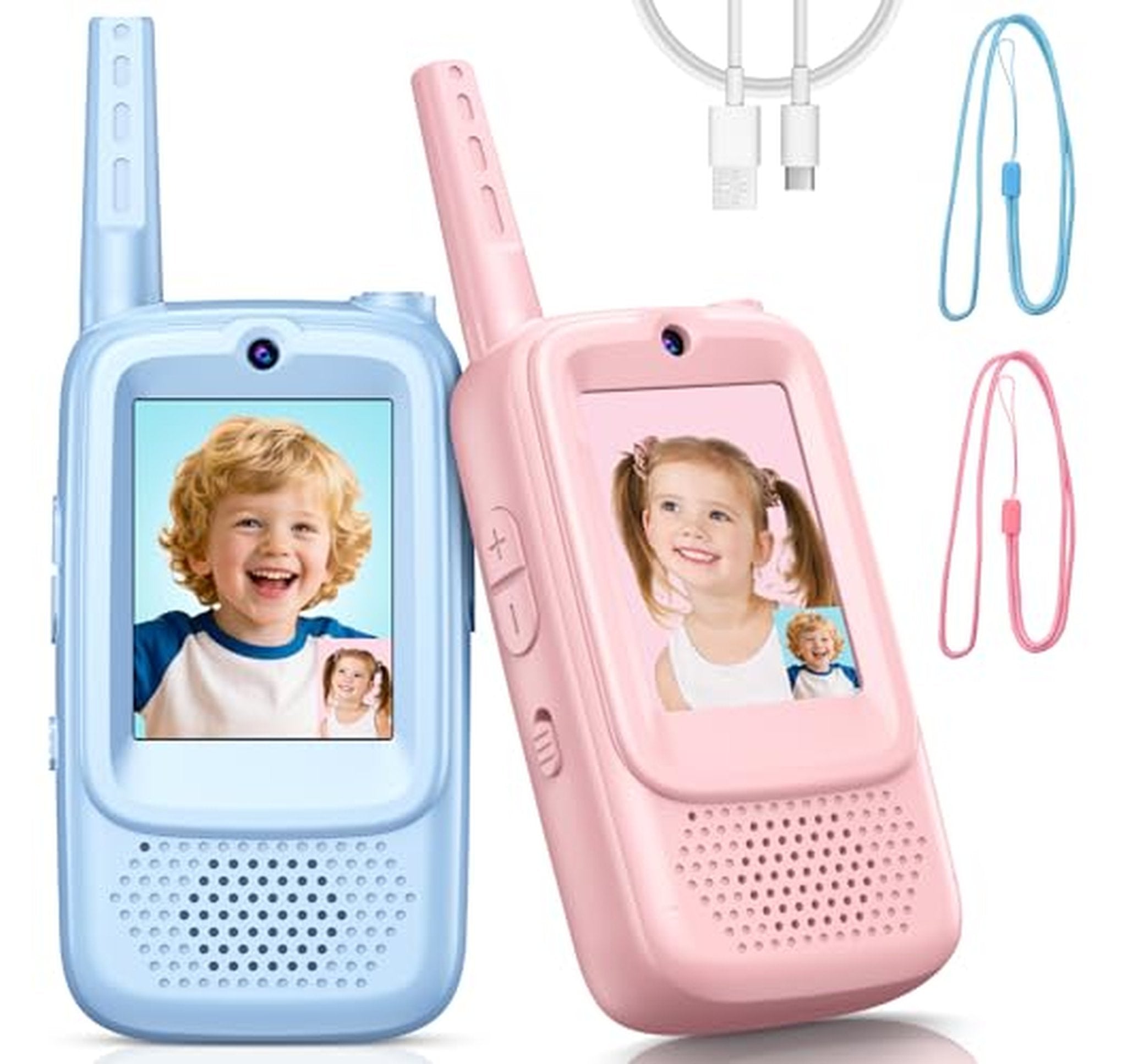 2 Pack Rechargeable Kids Video Walkie Talkies