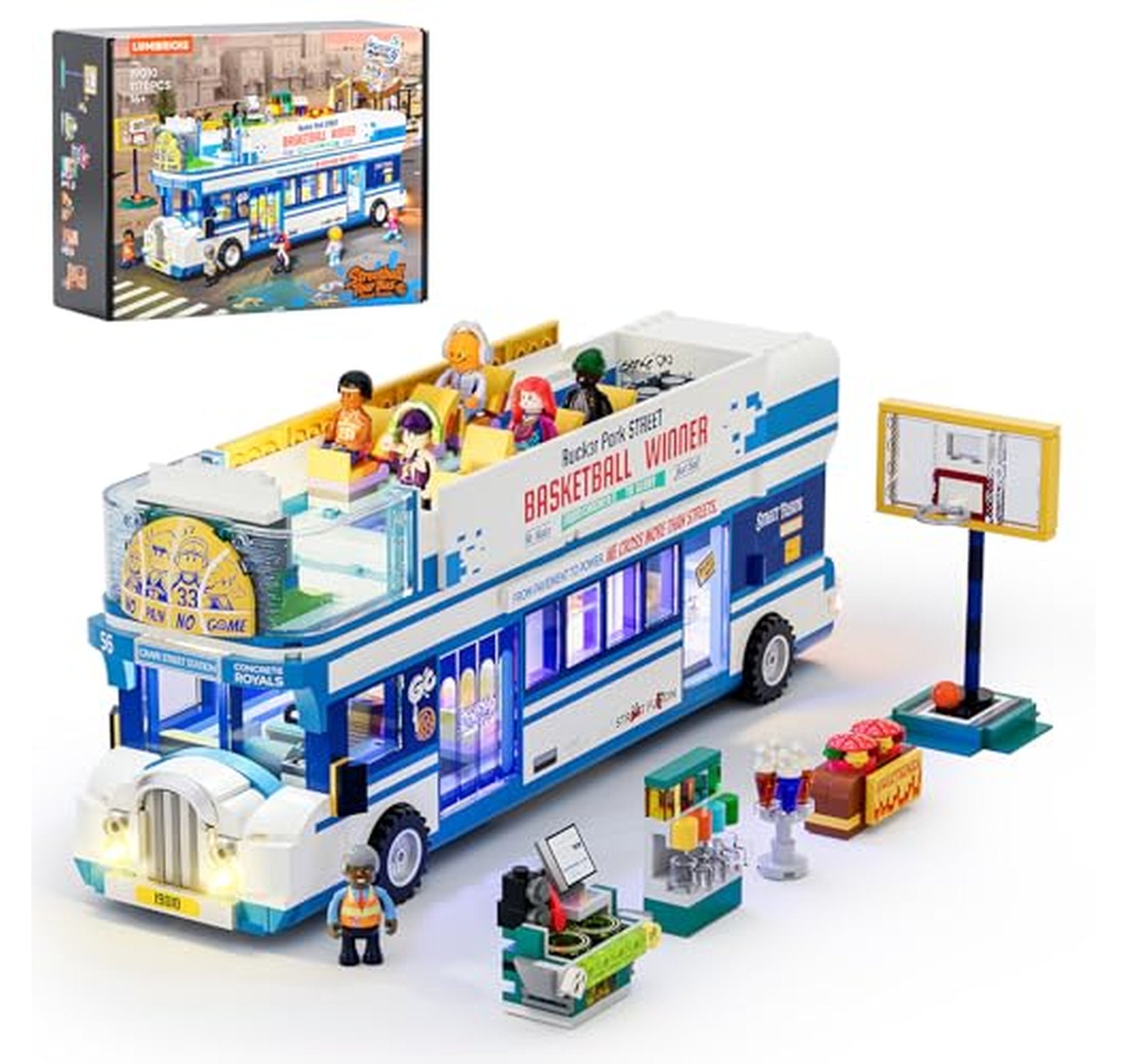 1170 Piece Streetball Tour Bus Building Brick Set
