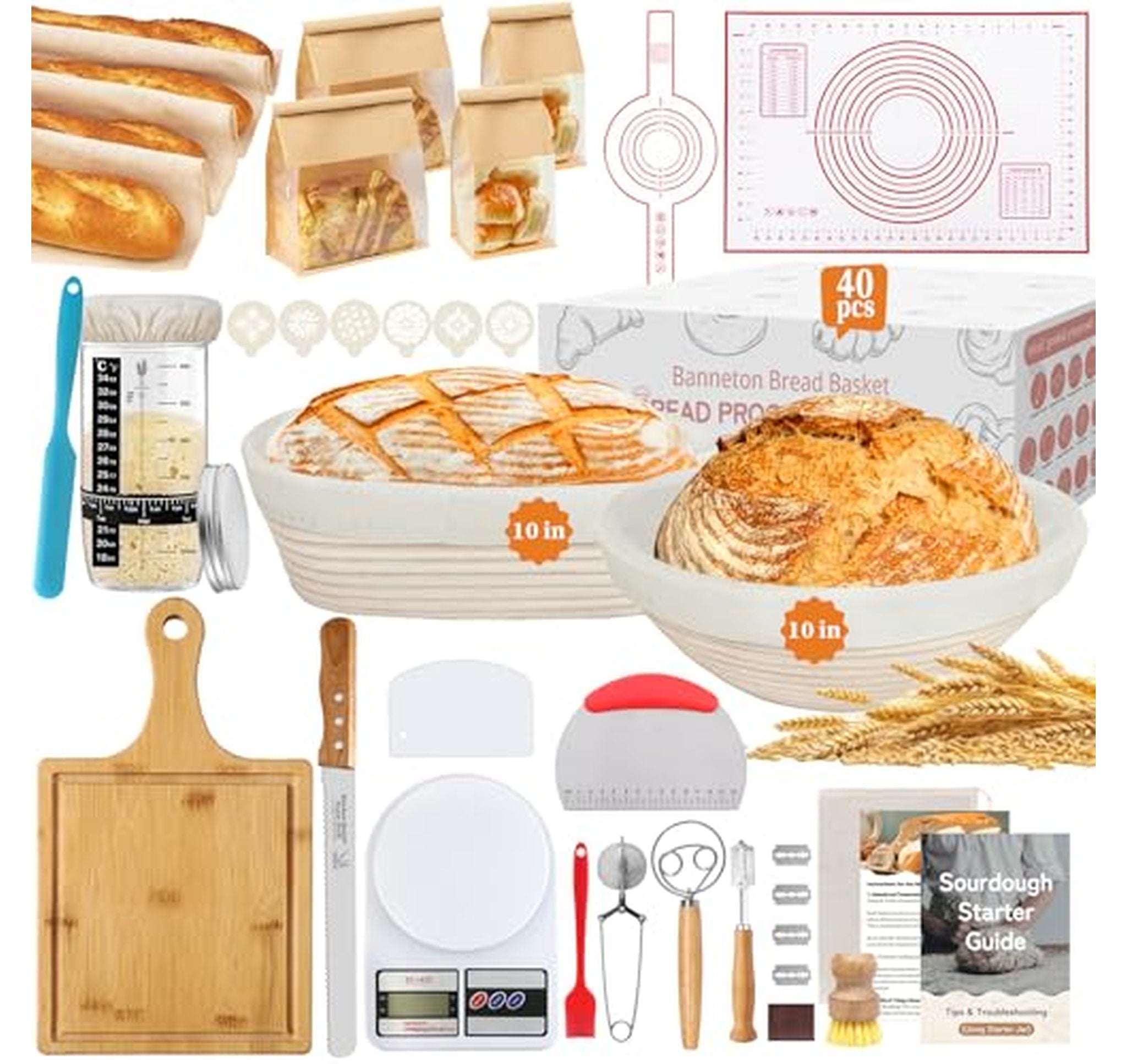 Sourdough Bread Proofing Basket Set with Tools