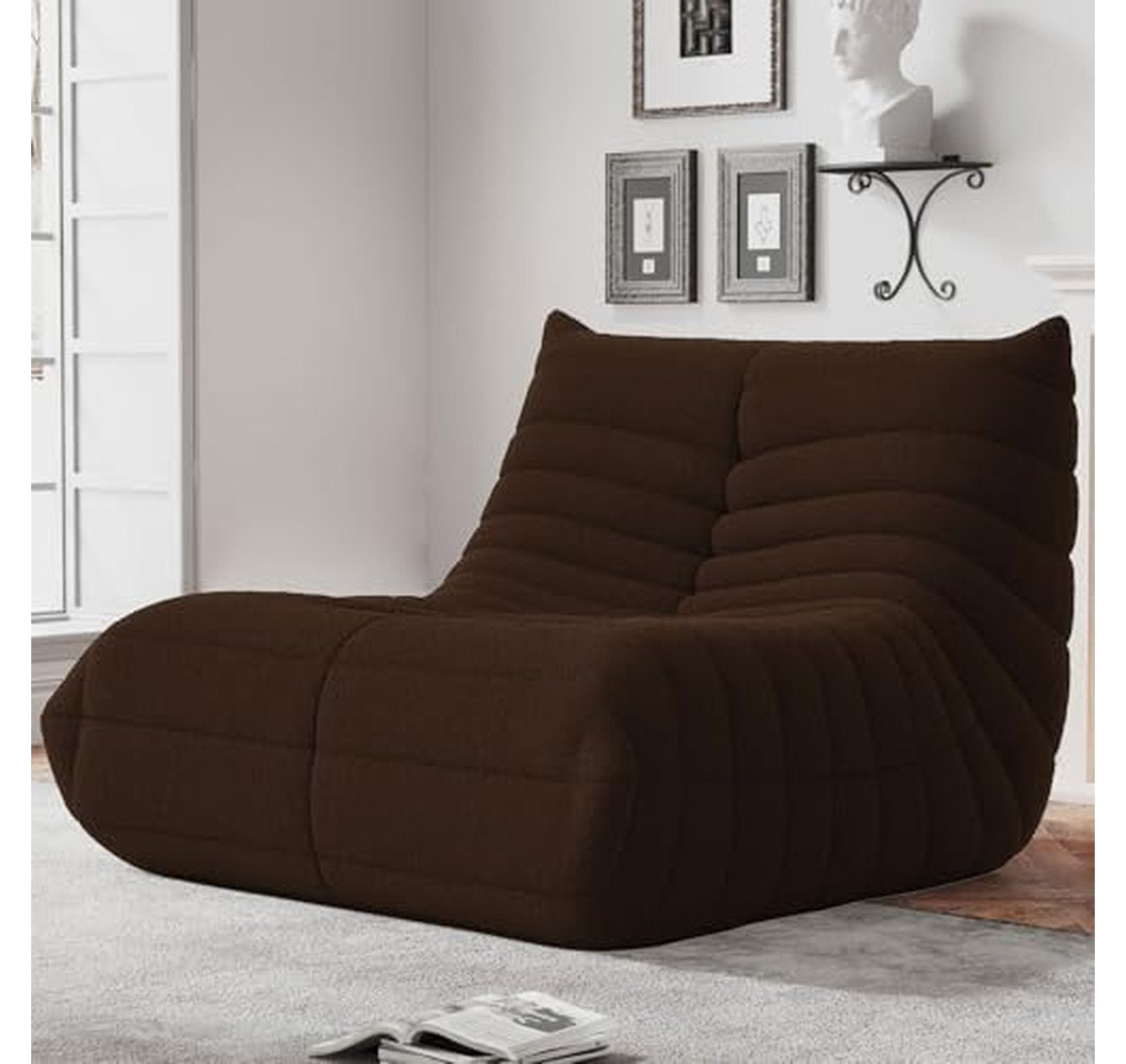 Memory Foam Teddy Fabric Bean Bag Chair
