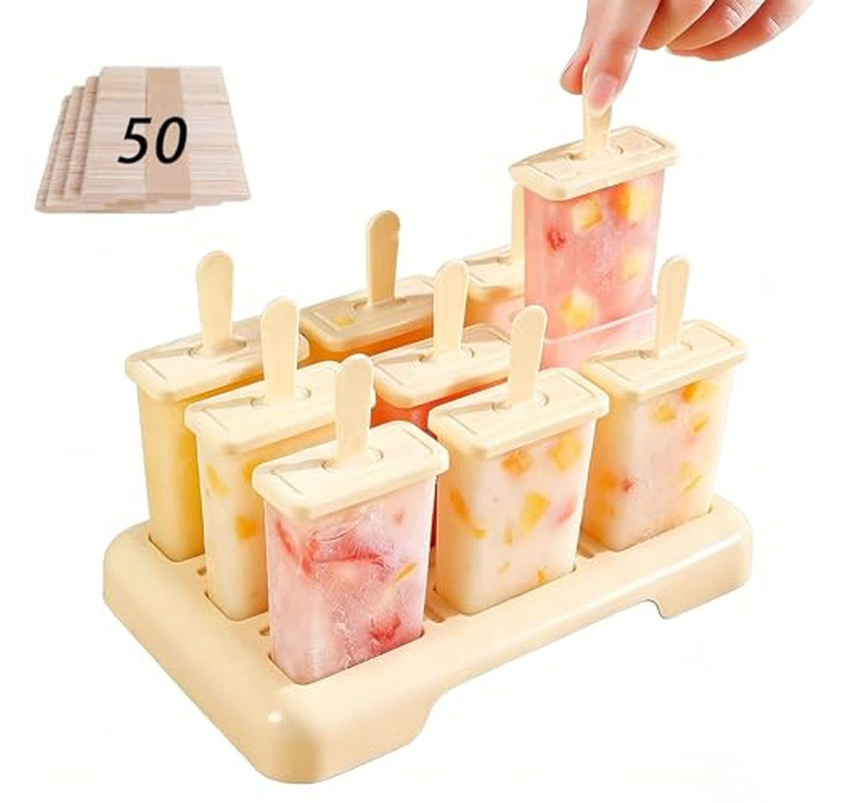 9 Pack Easy-Release Popsicle Molds with Sticks