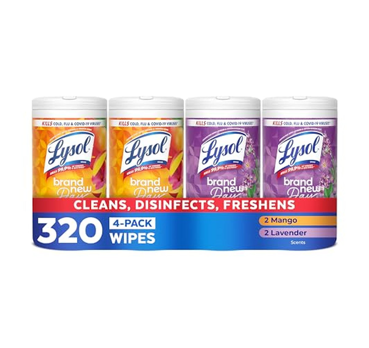 4 Pack Lysol Disinfecting Wipes Multi-Surface 80 Count