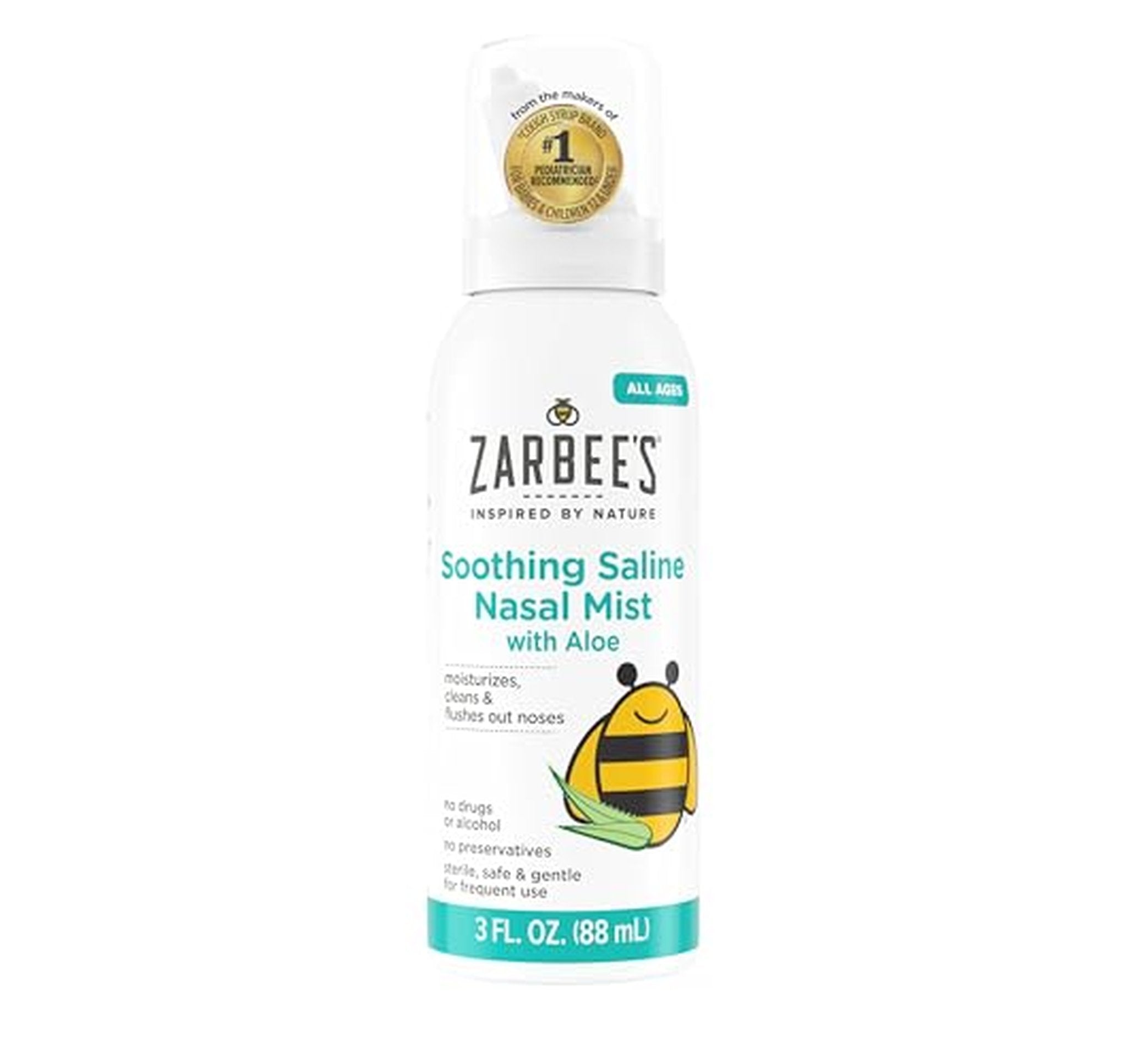Zarbee's Soothing Saline Nasal Mist Spray 3 fl oz