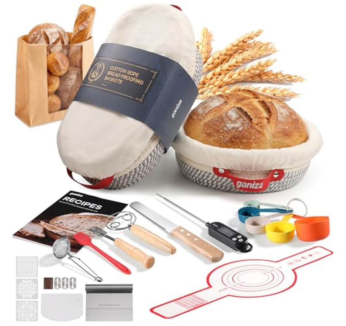 Sourdough Proofing Basket 22-Piece Gift Set