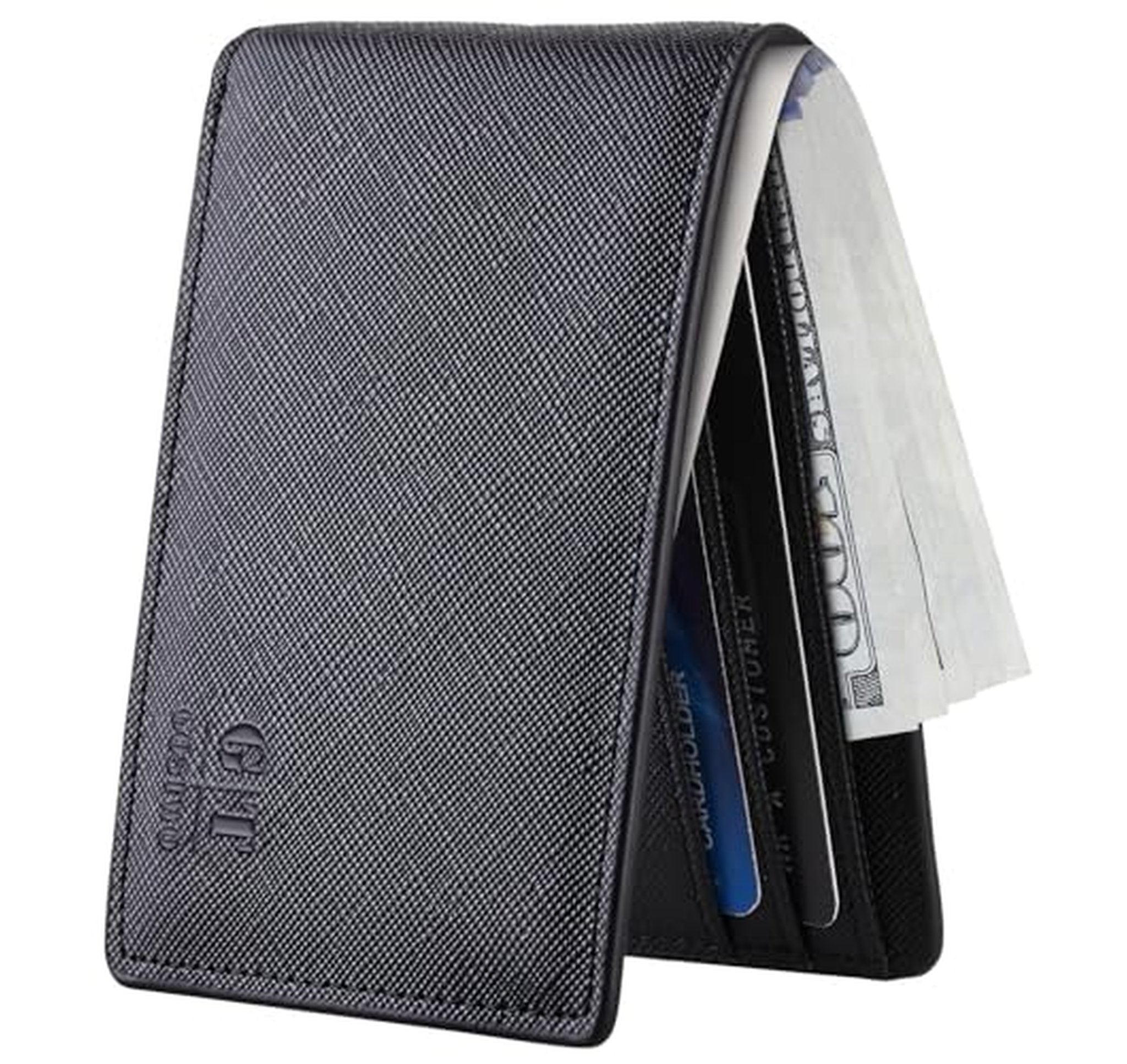 RFID Blocking Slim Minimalist Bifold Wallet with ID
