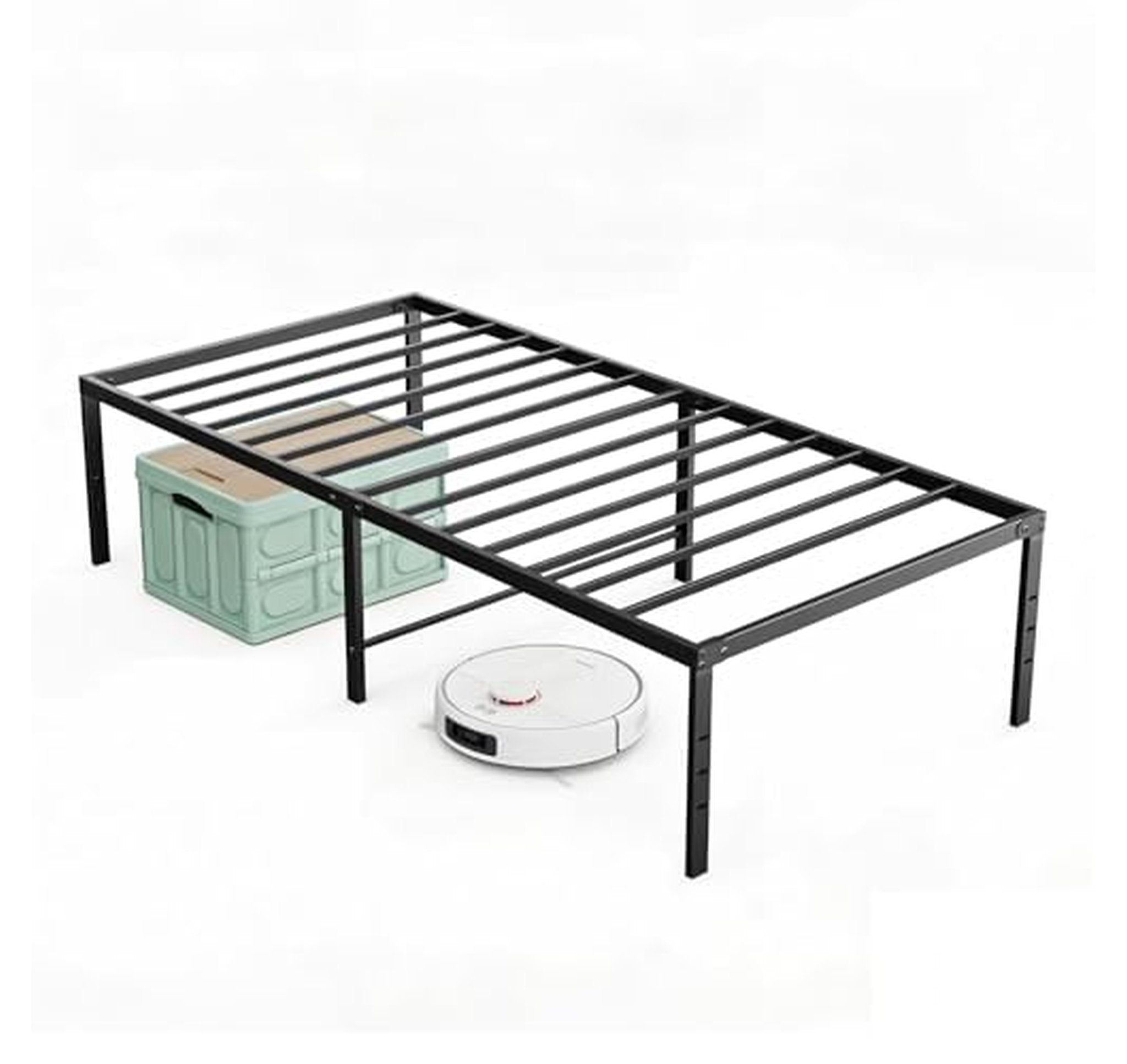 Twin Metal Platform Bed Frame with Storage Space