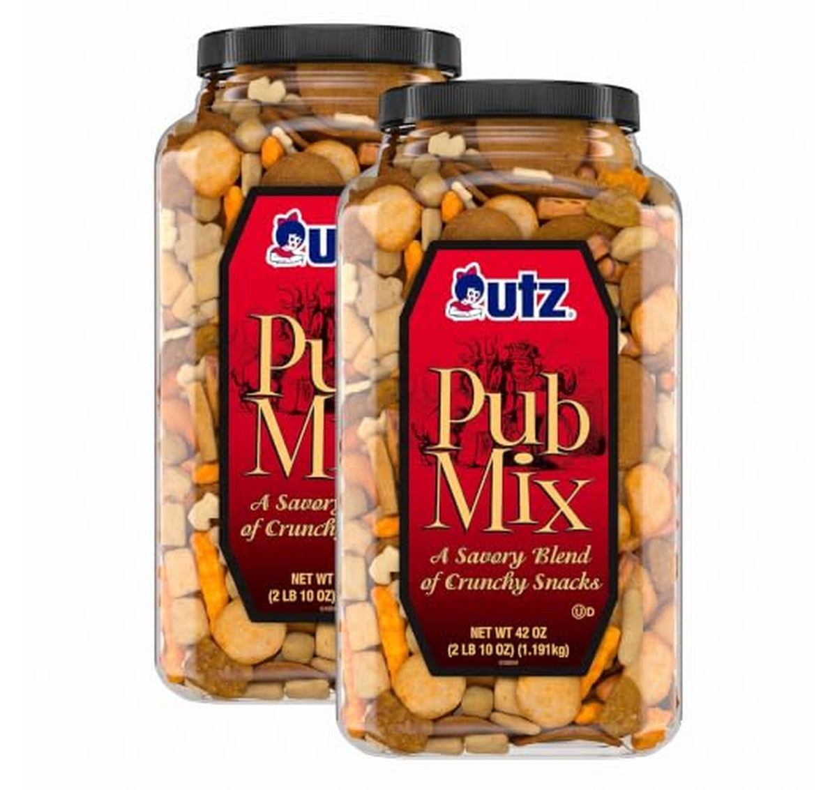 2 Pack Utz Pub Mix Snack Barrel 42 Ounce