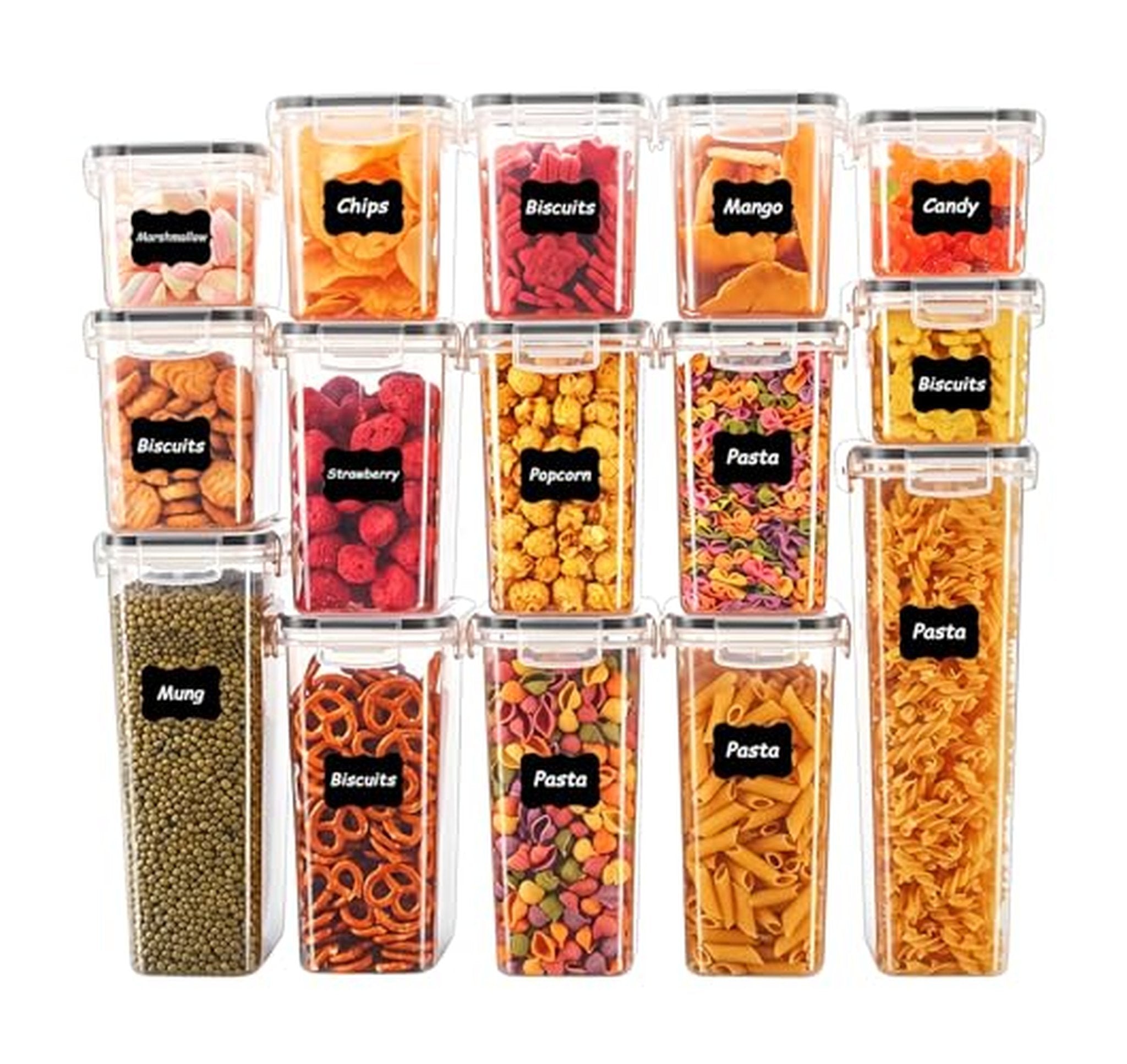 15 Pack Airtight Pantry Food Storage Containers