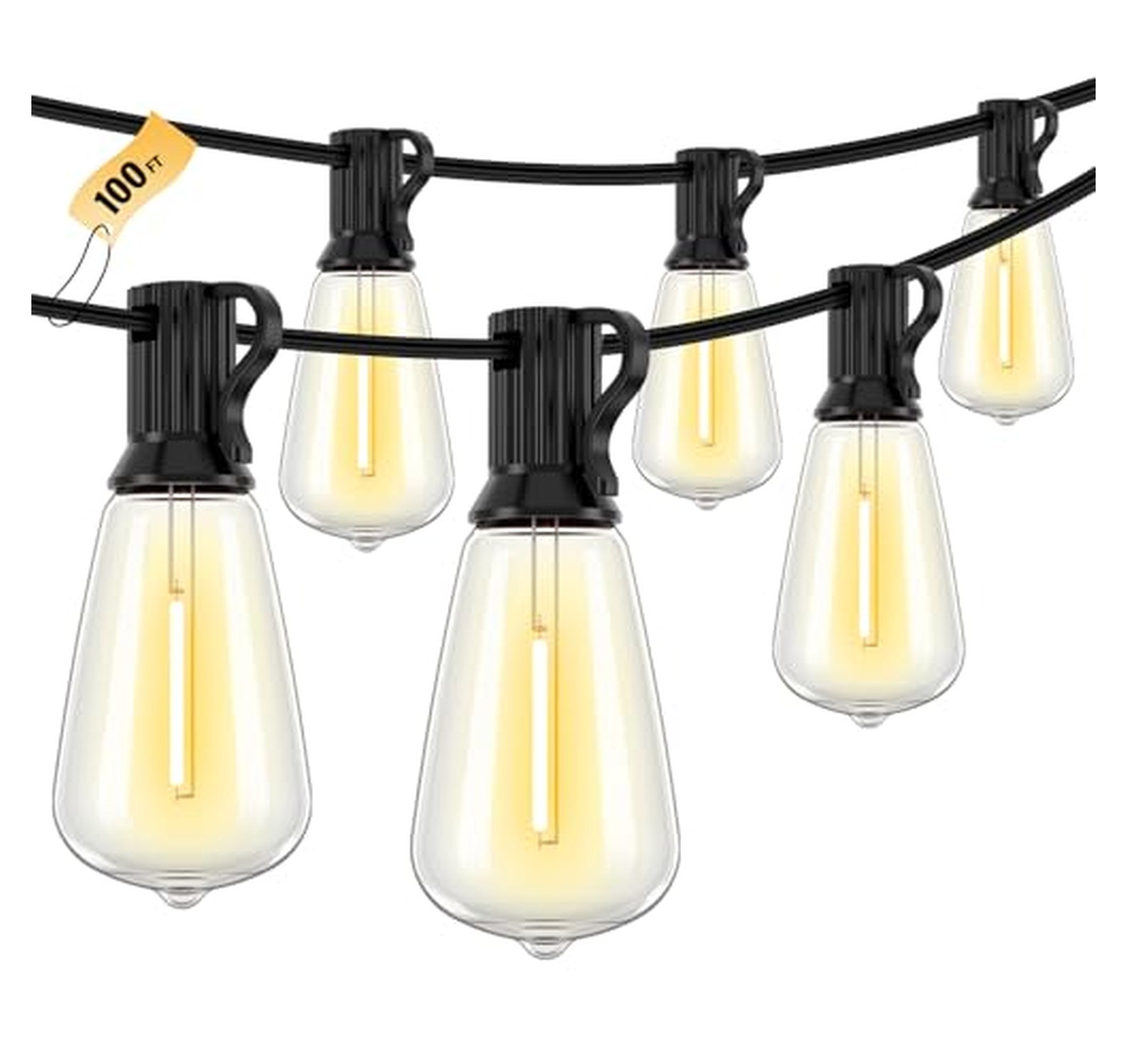 100FT LED Outdoor String Lights, 52 Shatterproof Bulbs