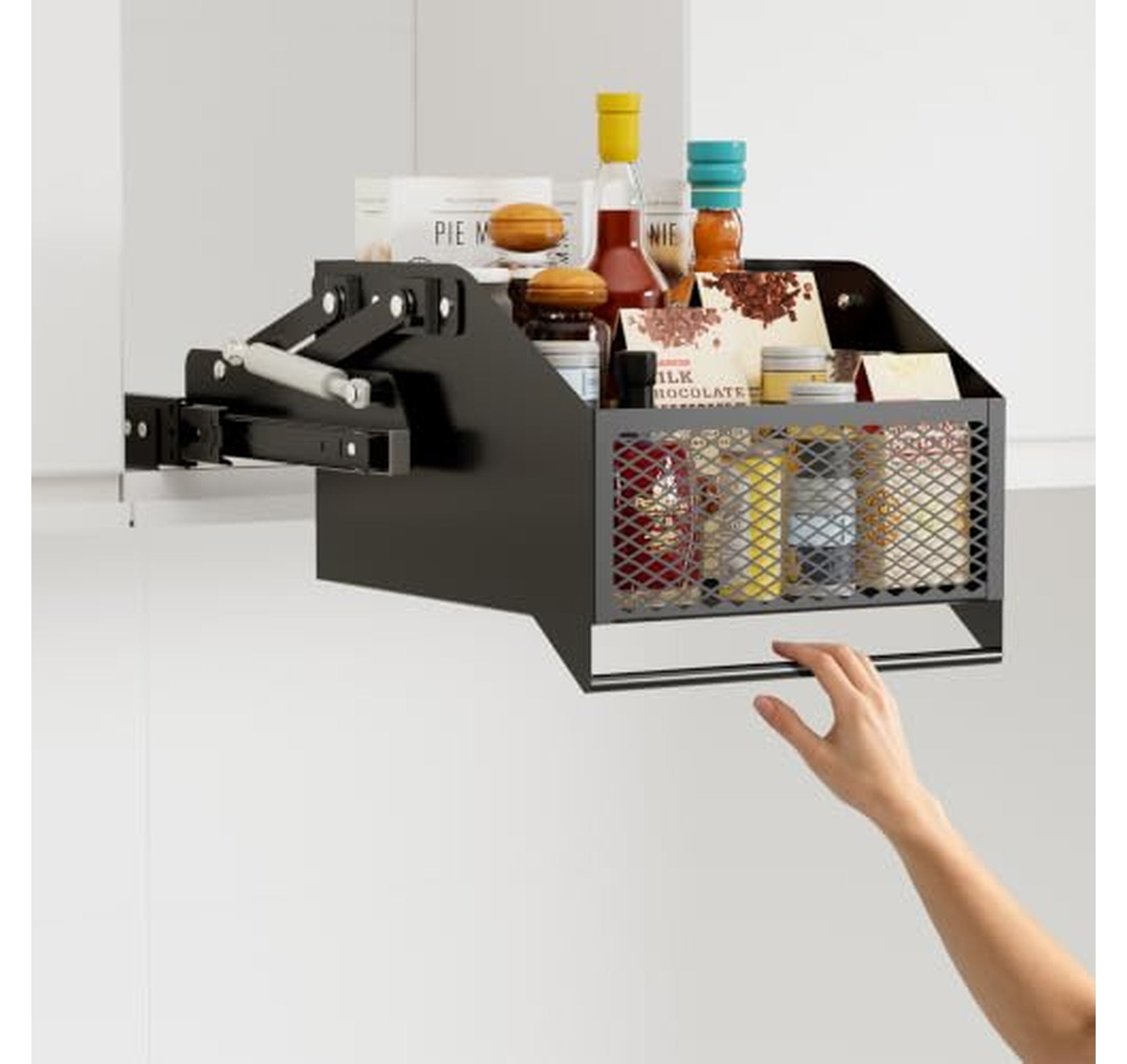 Pull-Down Spice Rack Organizer for Deep Cabinets
