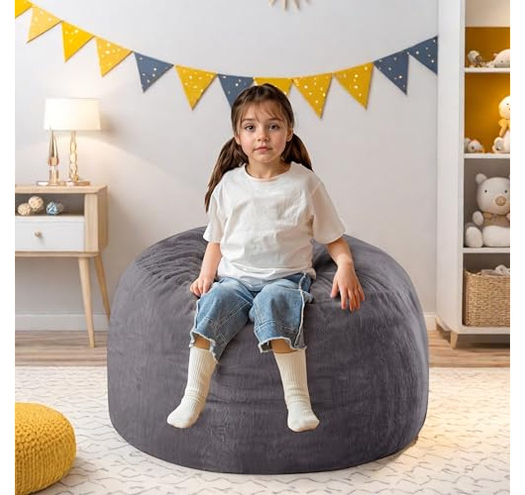2.5-Foot Foam Filled Fur Bean Bag Chair