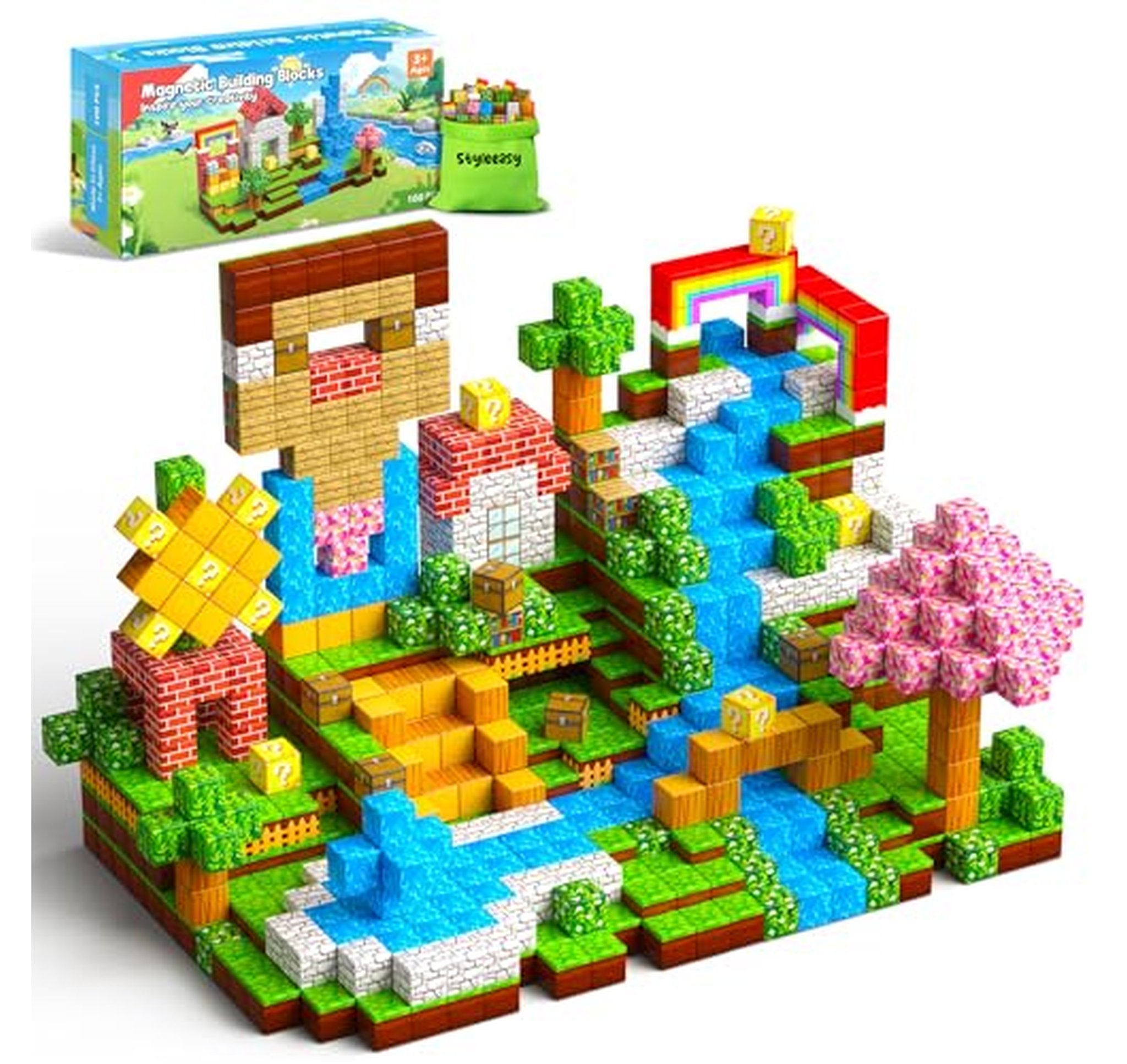 100 Piece Magnetic Building Blocks Construction Set