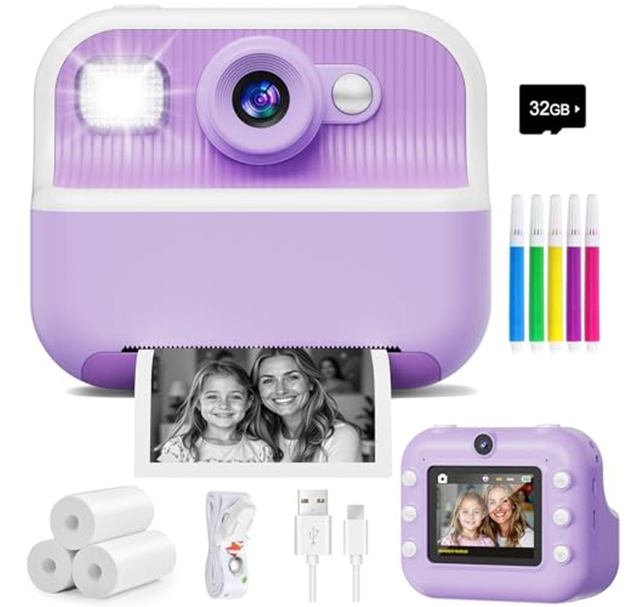 1080p Instant Print Dual Lens Kids Camera