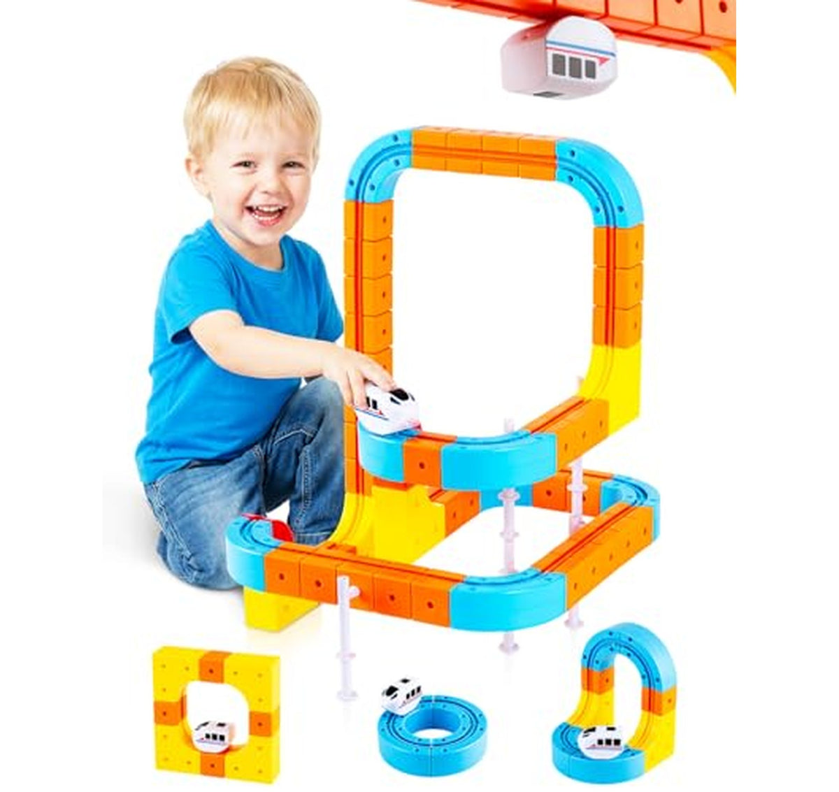 80 Piece 3D Gravity Electric Train Track Set