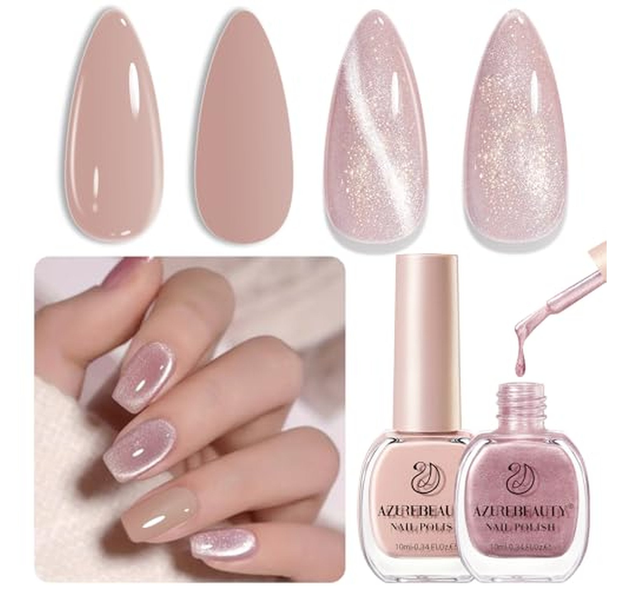 2 Pack Magnetic Cat Eye Gel Nail Polish Set