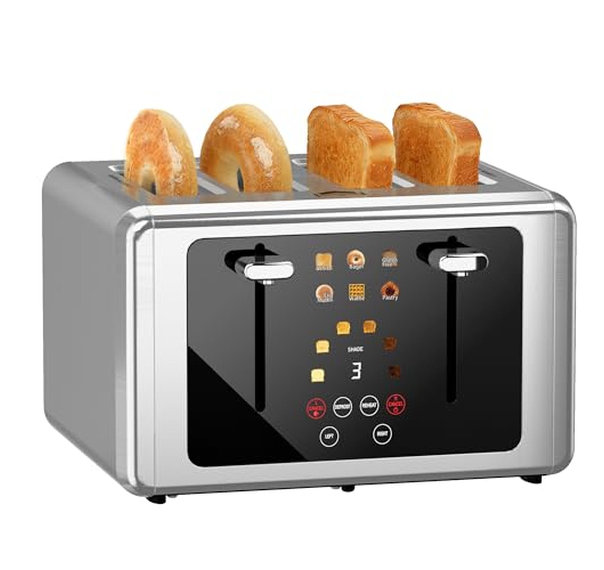 Digital 4-Slice Touchscreen Toaster with Wide Slots