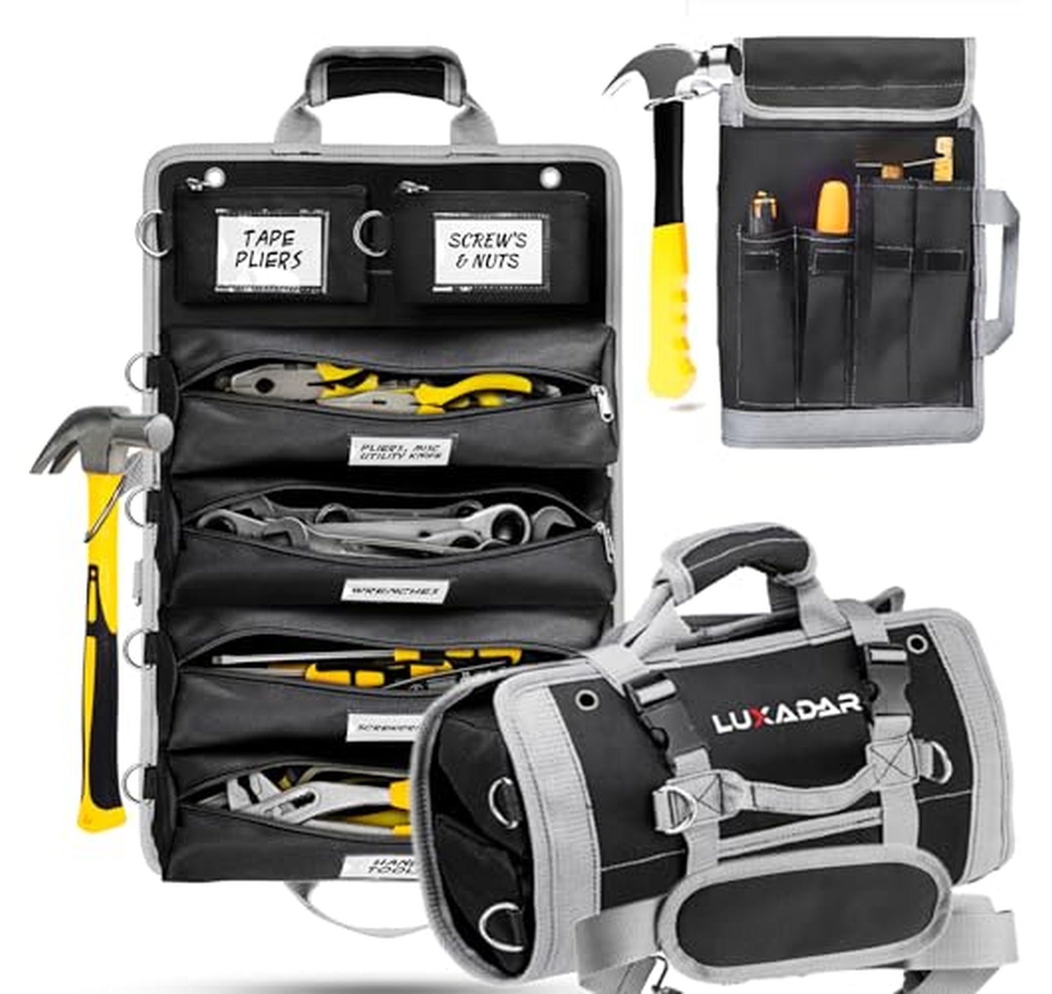 6 Pouch Heavy Duty Tool Roll Organizer Bag