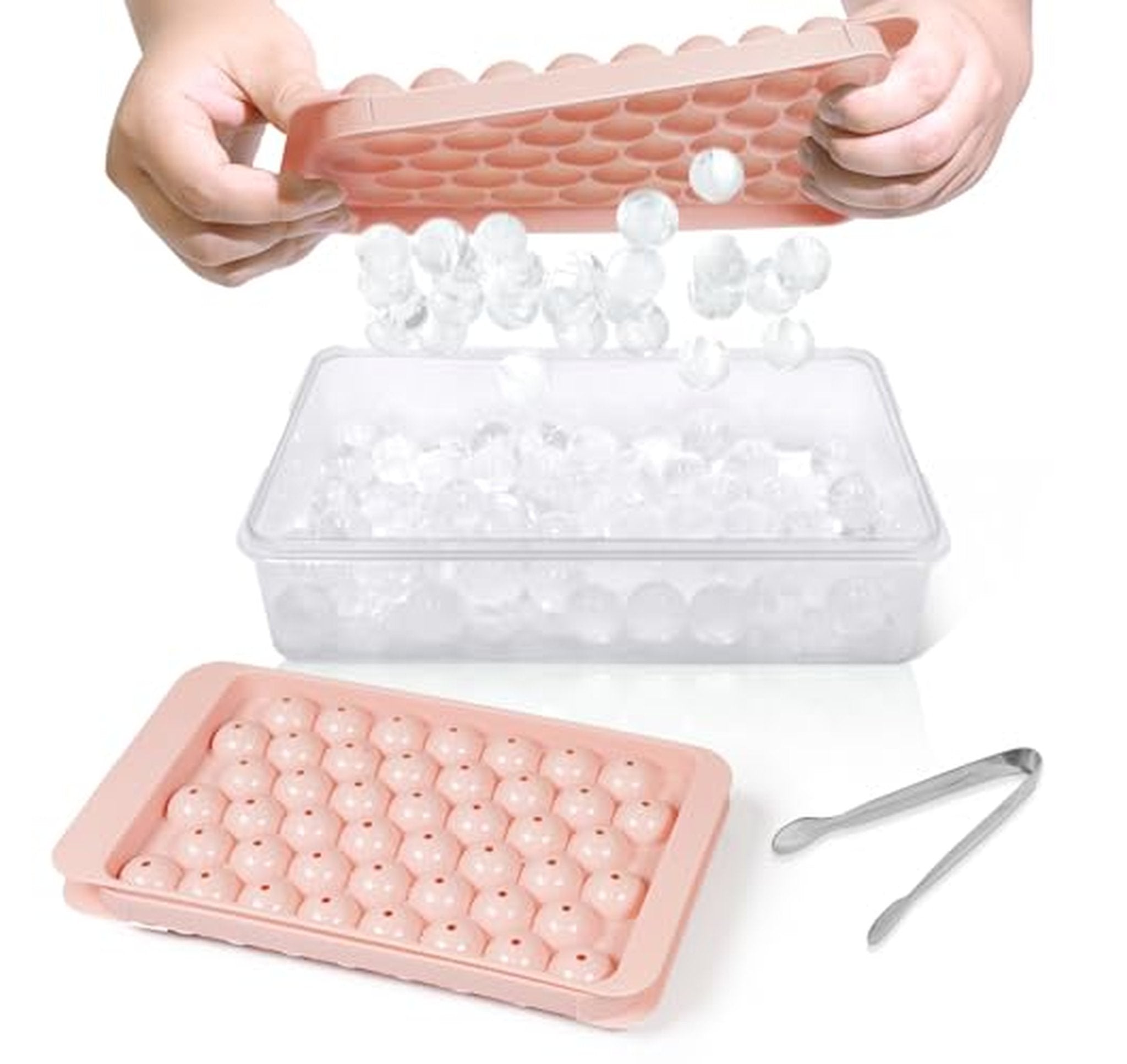 Round Ice Cube Tray with Lid and Storage Bin