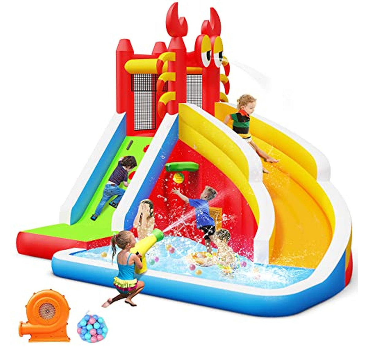 Inflatable Water Slide Bounce House with Splash Pool