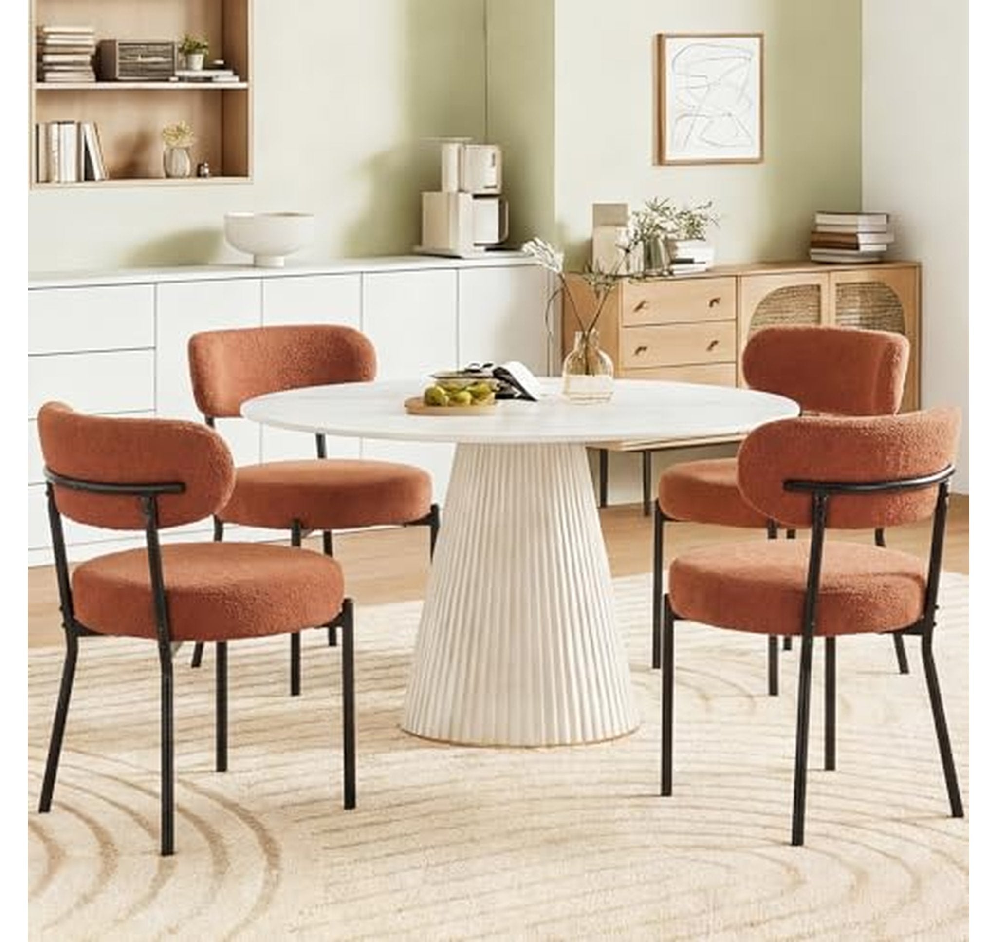 2 Pack Mid Century Upholstered Dining Chairs