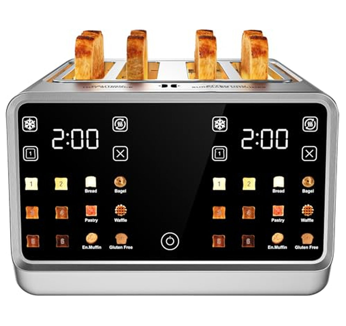 4 Slice Toaster with Dual-Zone Touchscreen Controls