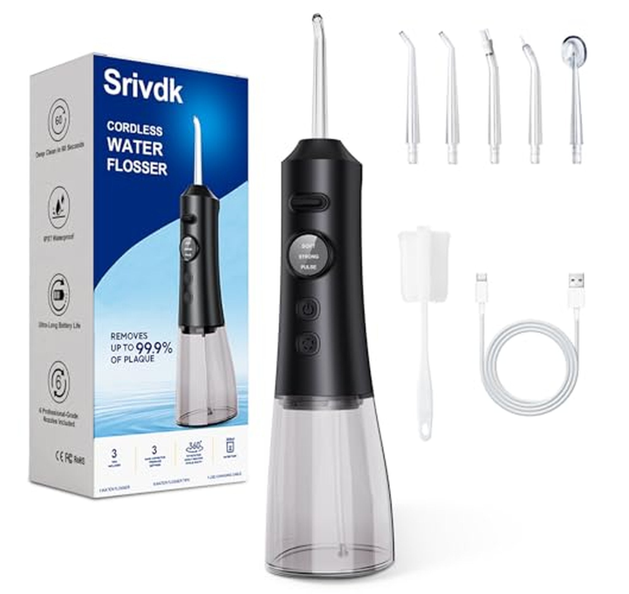 Cordless Rechargeable Water Dental Flosser 300ML