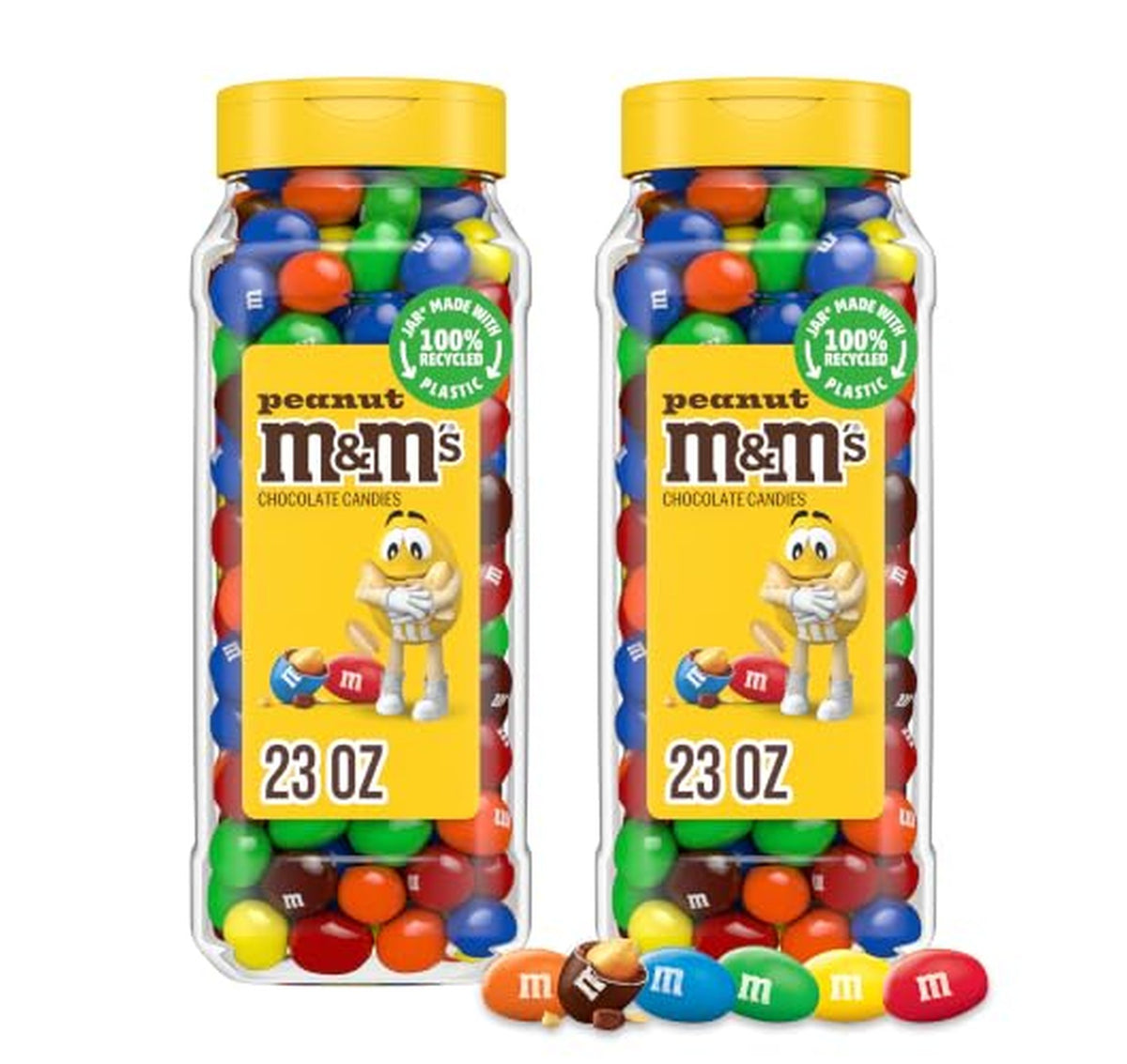 M&M's Peanut Chocolate Candy Jar, 23 Ounce