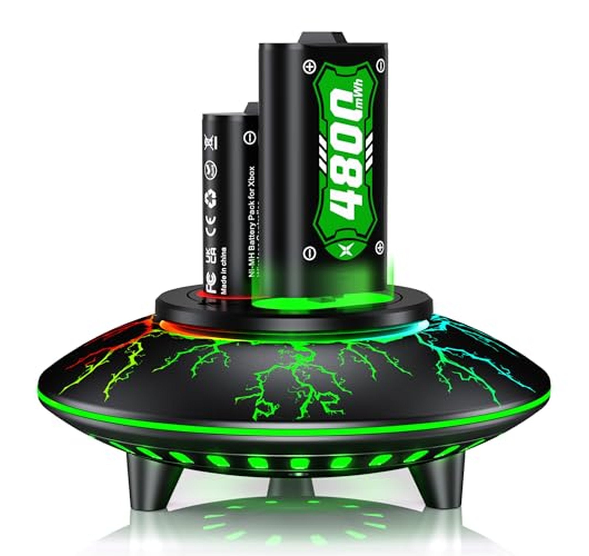 2 Pack Rechargeable Battery Packs with Charging Station