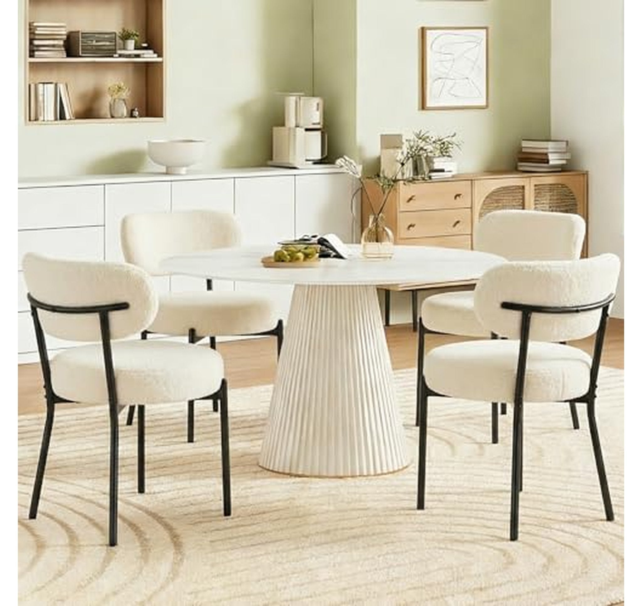4 Pack Mid Century Upholstered Dining Chairs