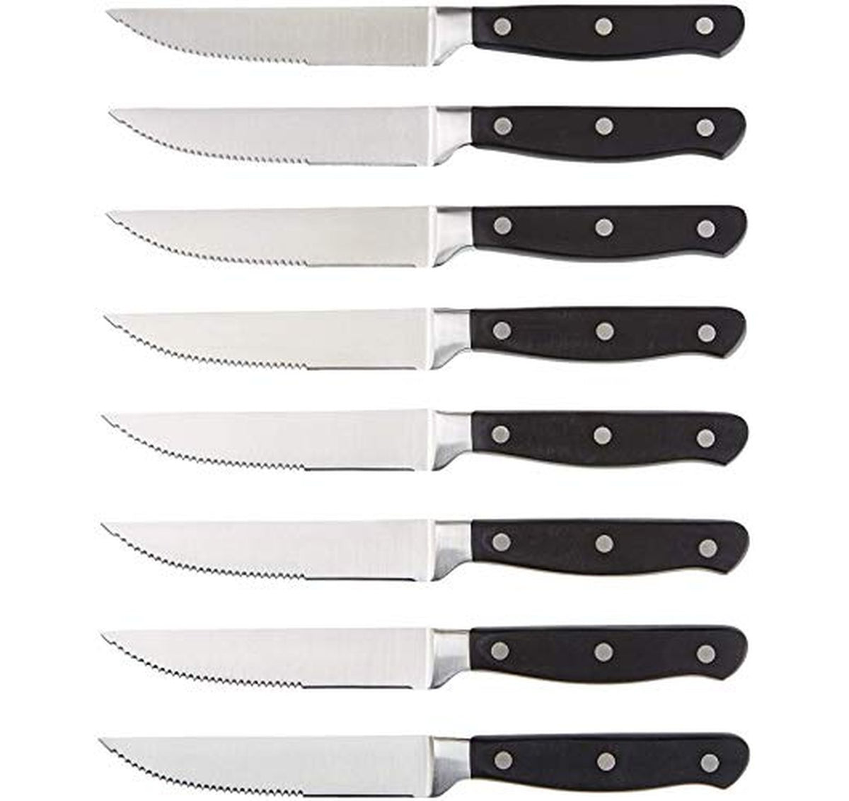 8 Piece Amazon Basics Serrated Steak Knife Set