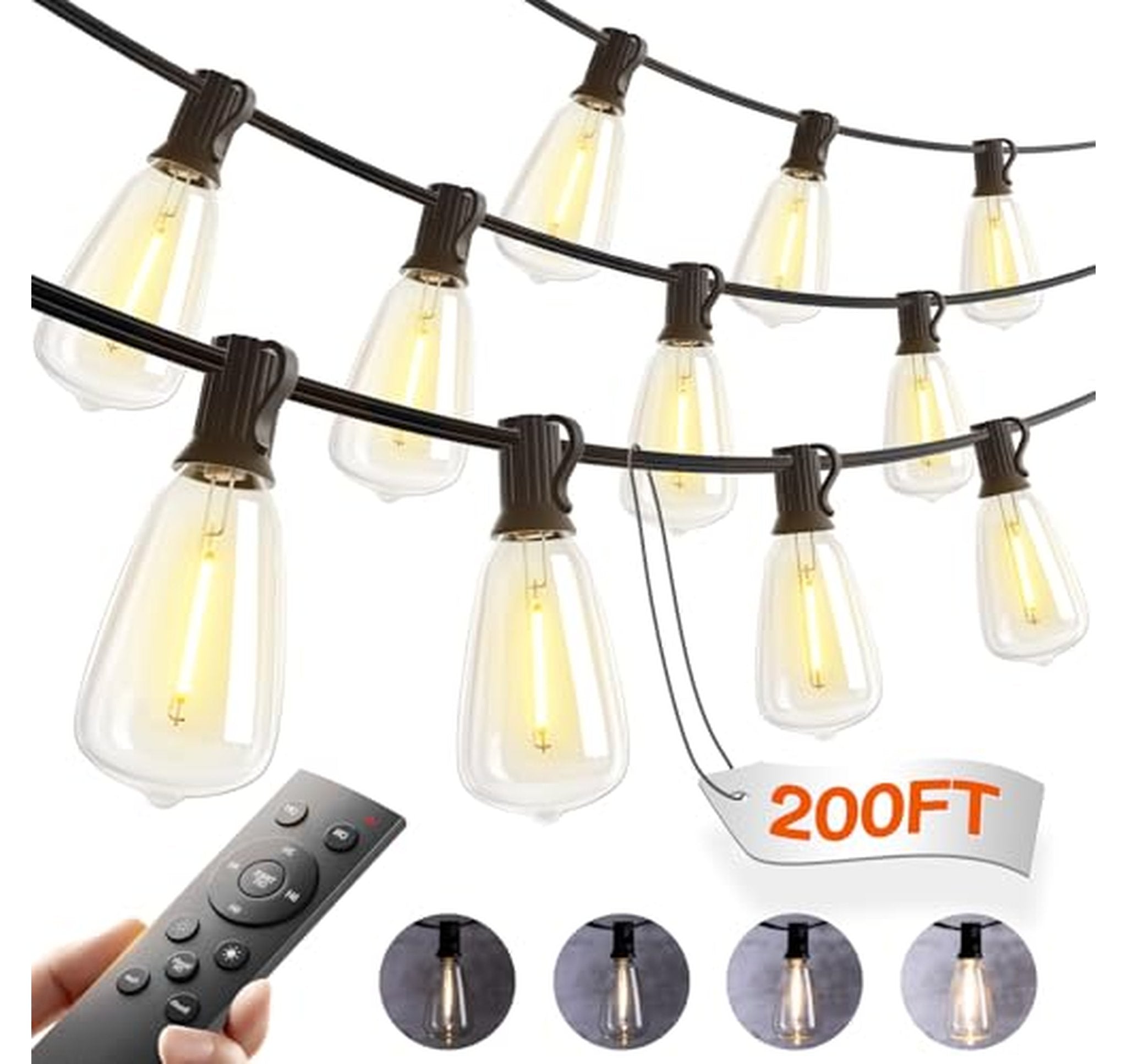 4 Pack 50FT LED Outdoor String Lights