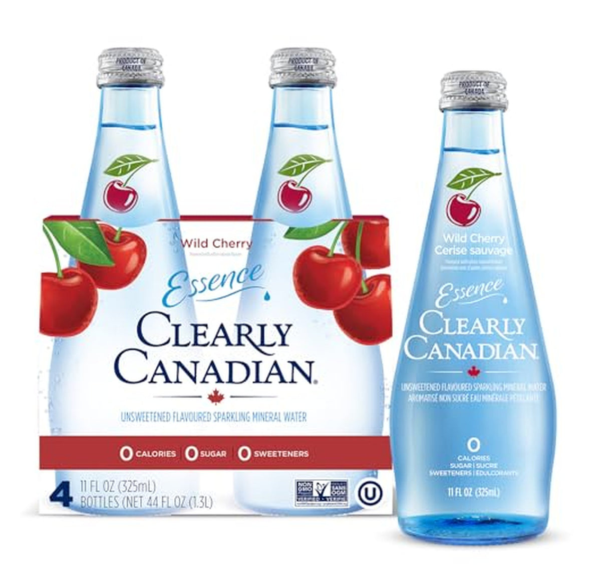 4 Pack Clearly Canadian Wild Cherry Sparkling Water