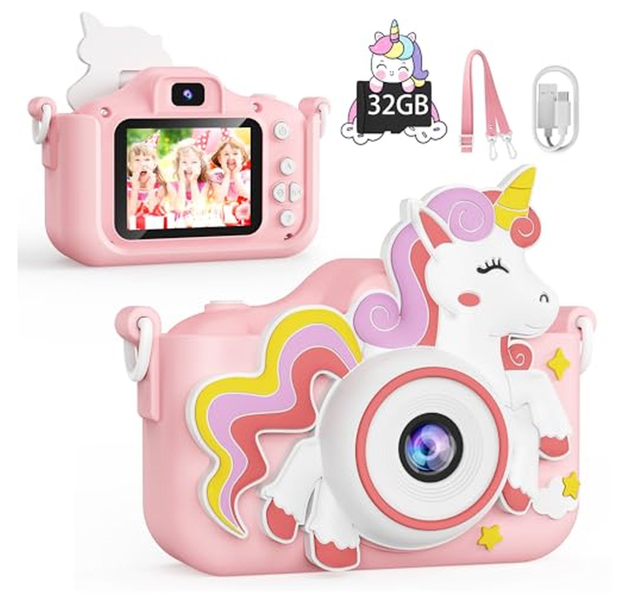 1080p Kids Digital Camera Toy with 32GB SD Card