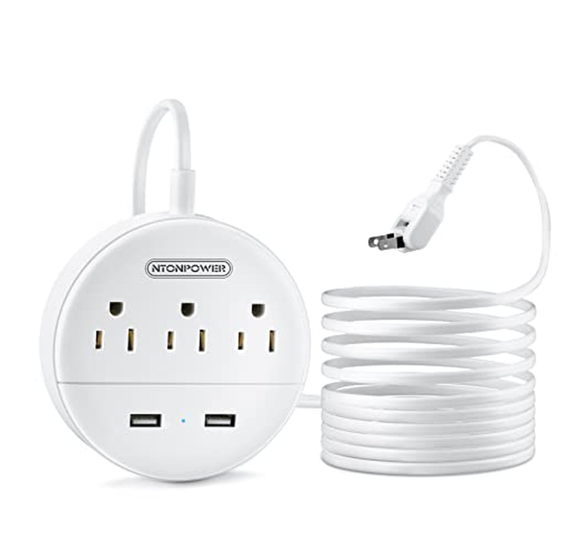 2 Prong Power Strip with USB and Outlet Adapter