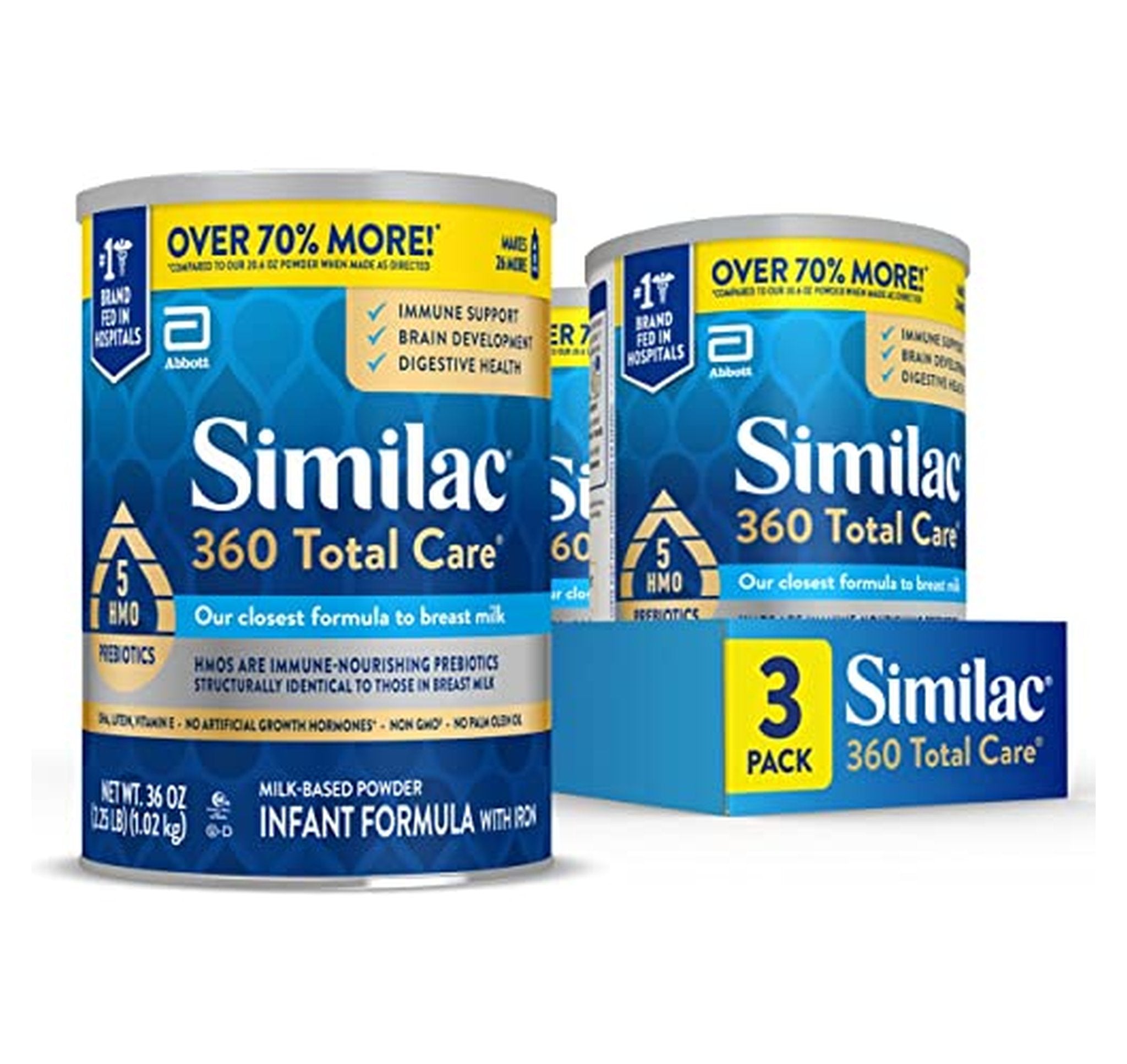 3 Pack Similac 360 Total Care Infant Formula Powder