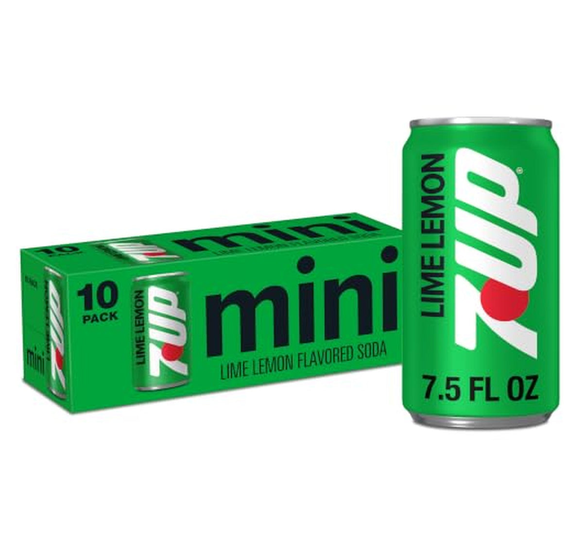 10 Pack 7UP Lemon Lime Soda Mini Cans