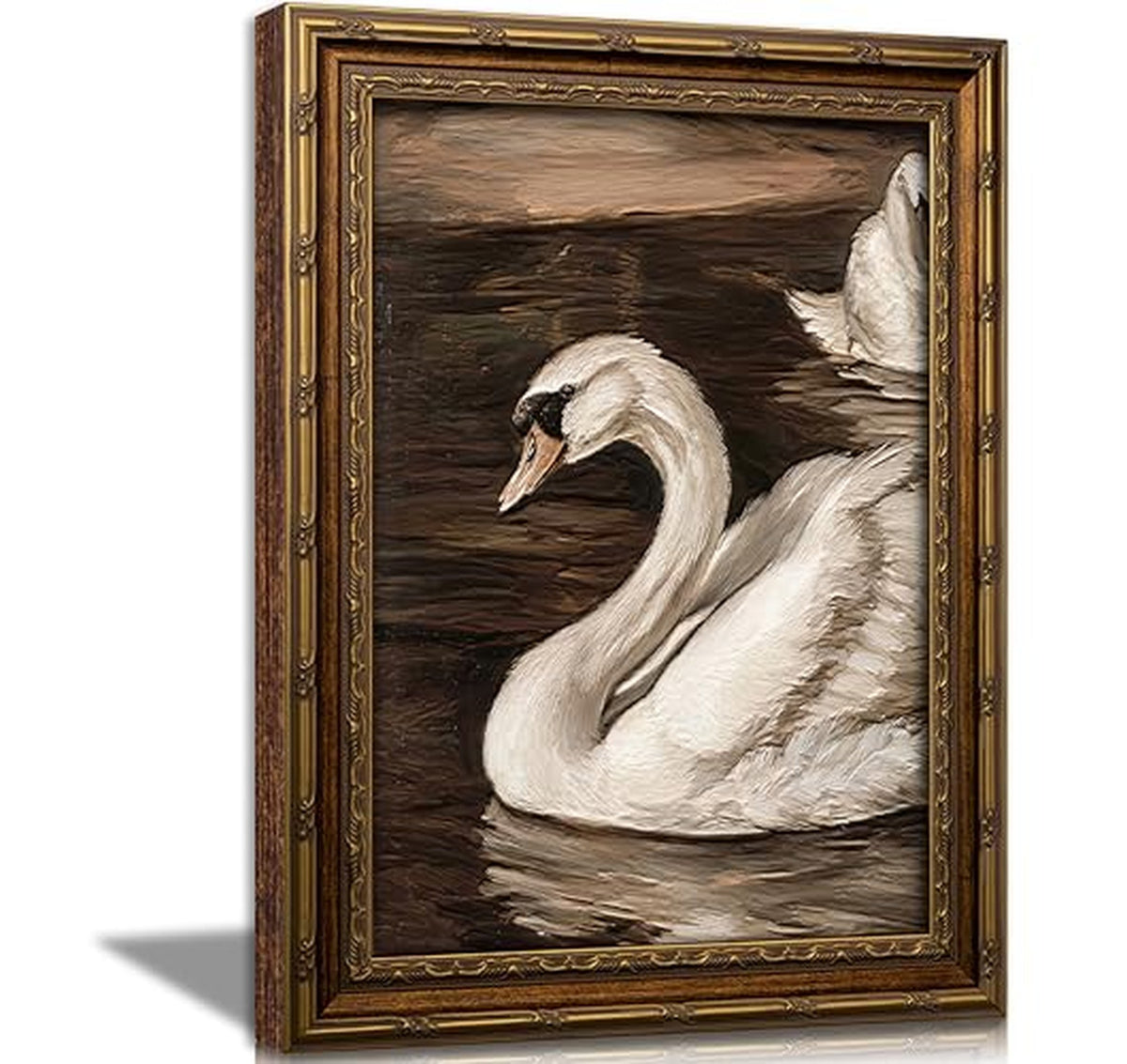 Vintage Swan on Water Framed Wall Art Print