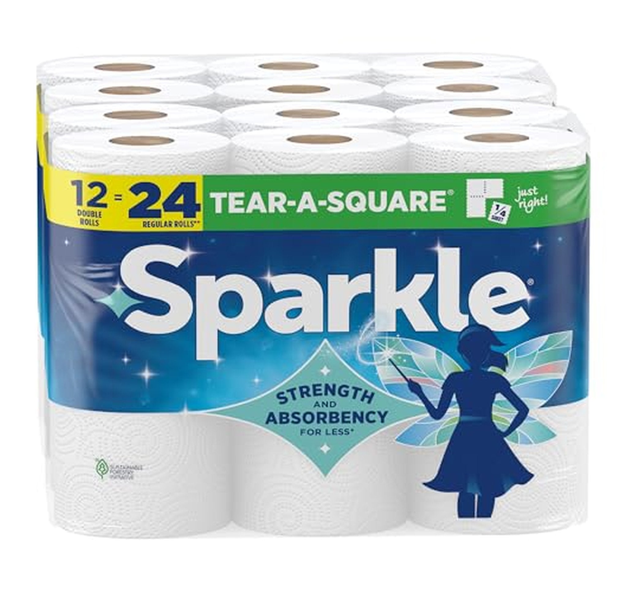 12 Pack Sparkle Tear-A-Square Paper Towels