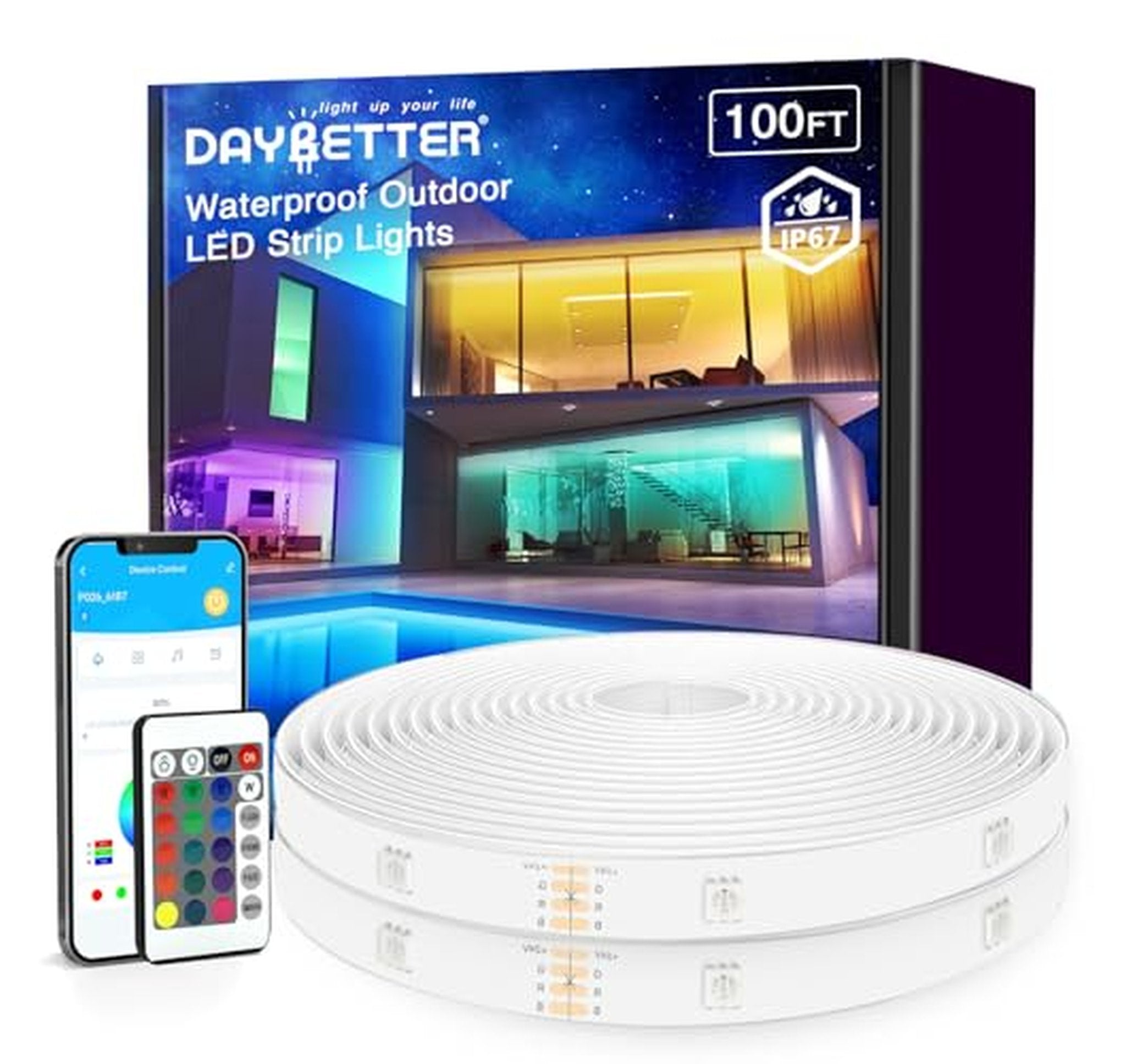 100ft Waterproof App Control Outdoor LED Strip Lights